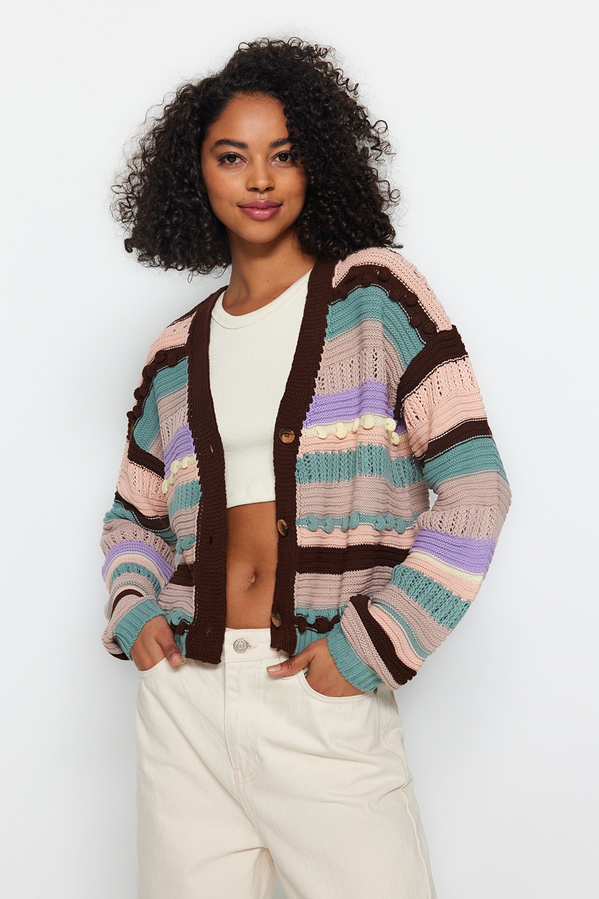 Trendyol Cardigan - Brown - Oversize
