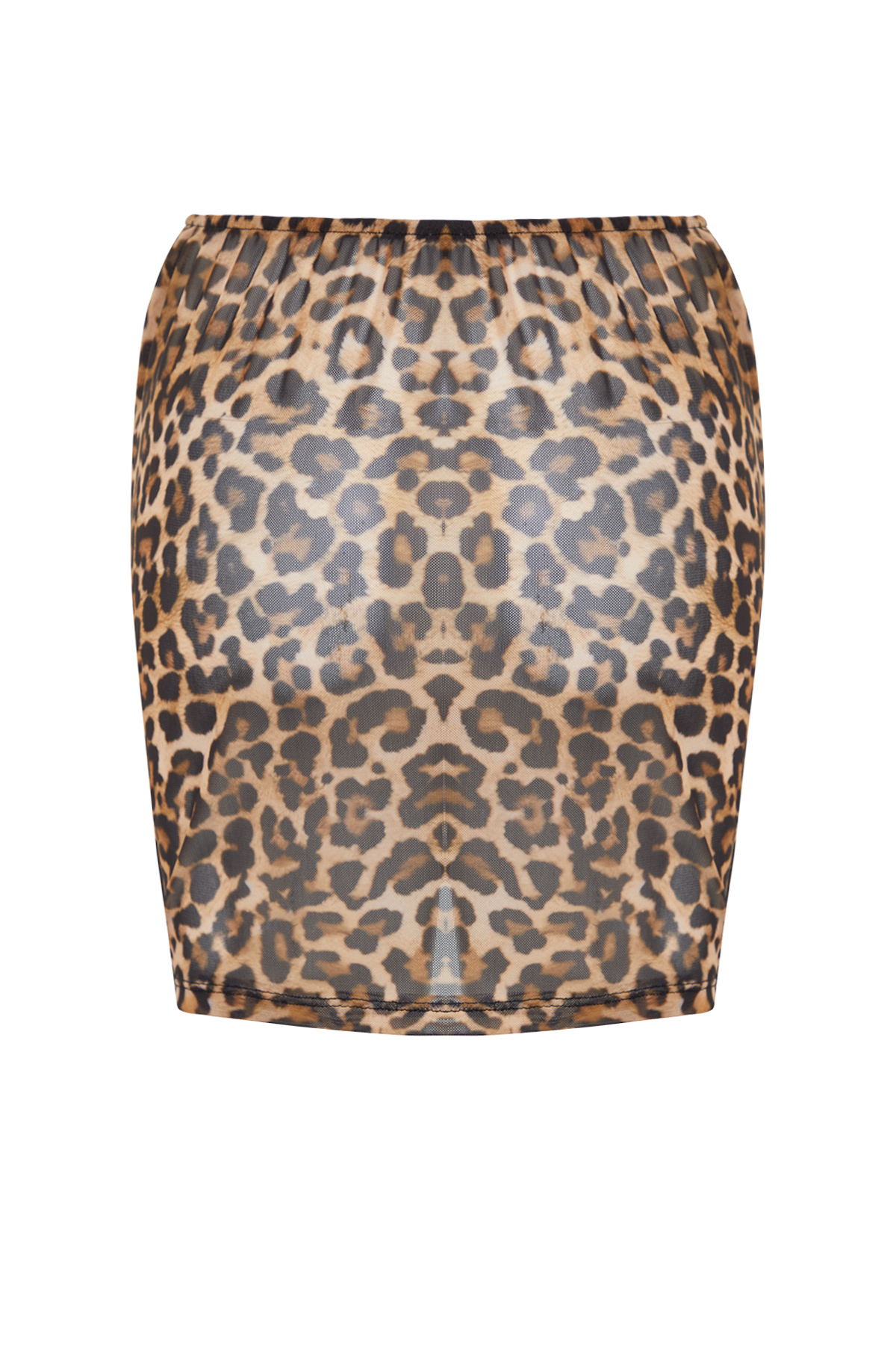 Trendyol Leopard Patterned Mini Knitted Pleated Mesh Beach Pareo