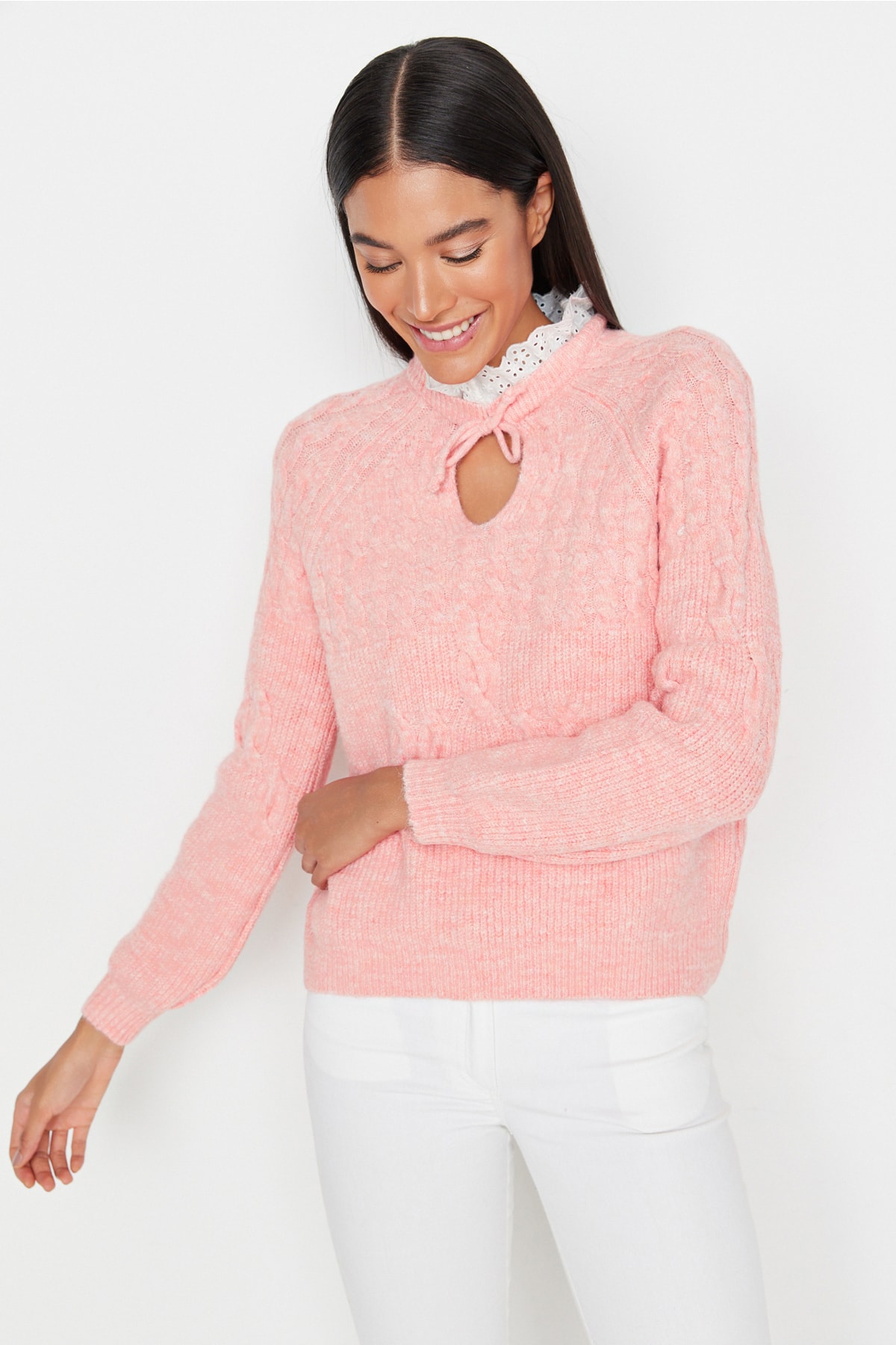 Trendyol Sweater - Pink - Regular fit