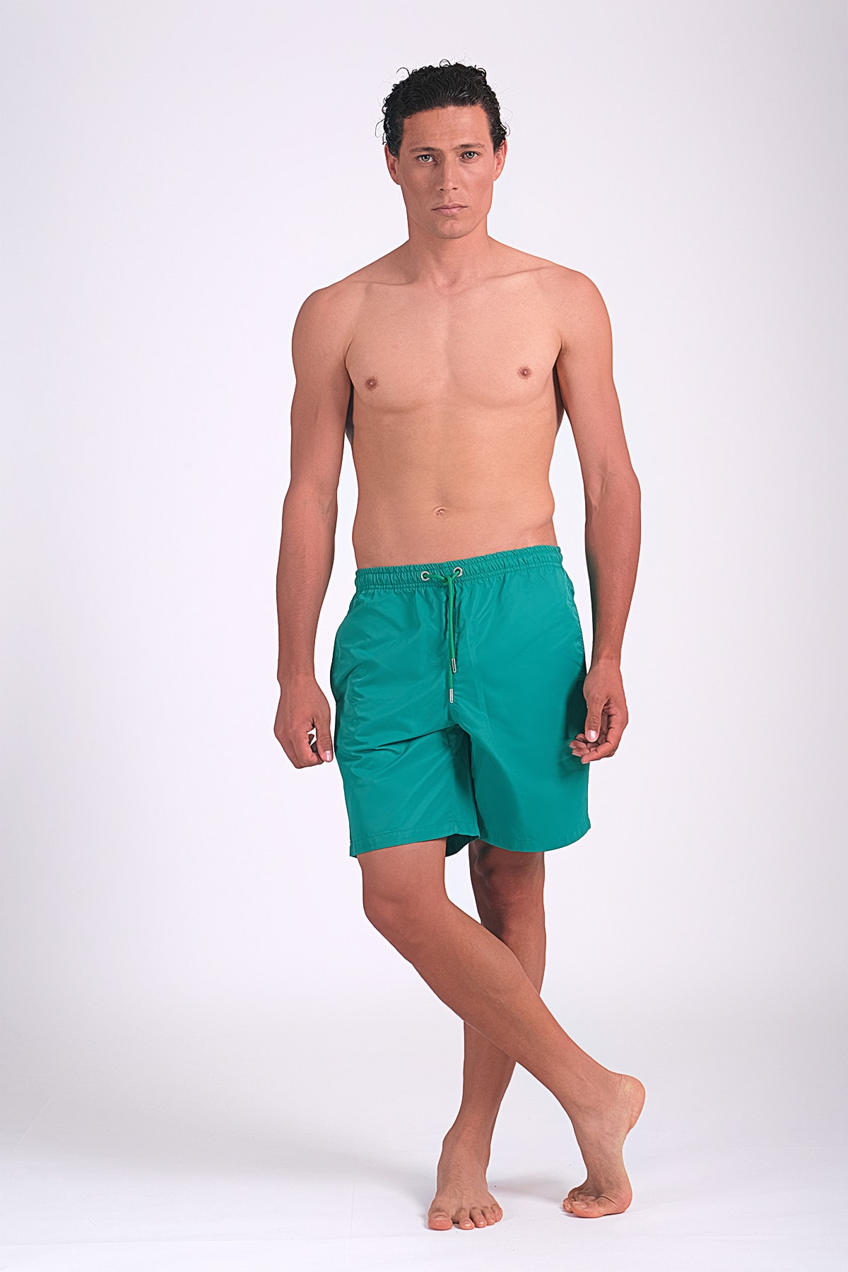 Dagi Men's Green Micro Medium Flat Swim Shorts