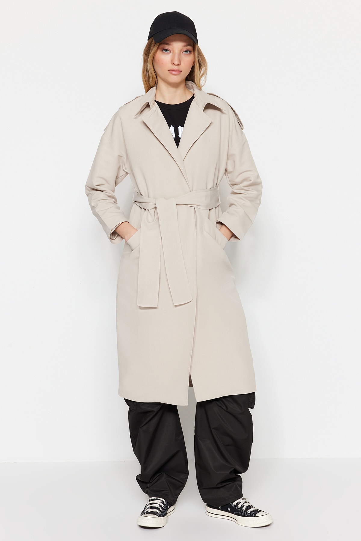 Palton de damă Trendyol TWOSS20TR0007/MİNK