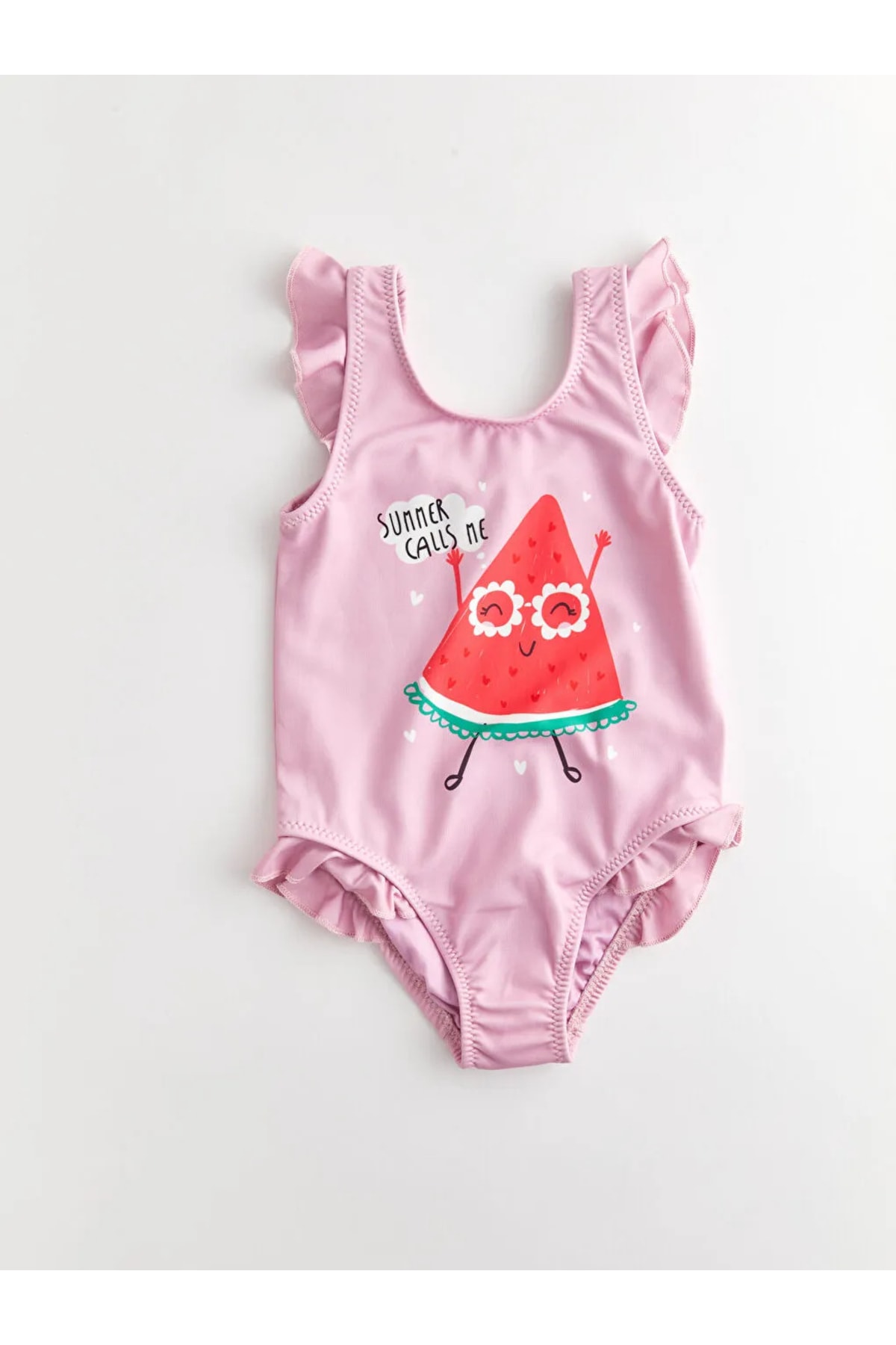 LC Waikiki Crew Neck Printed Swimsuit for Baby Girl
