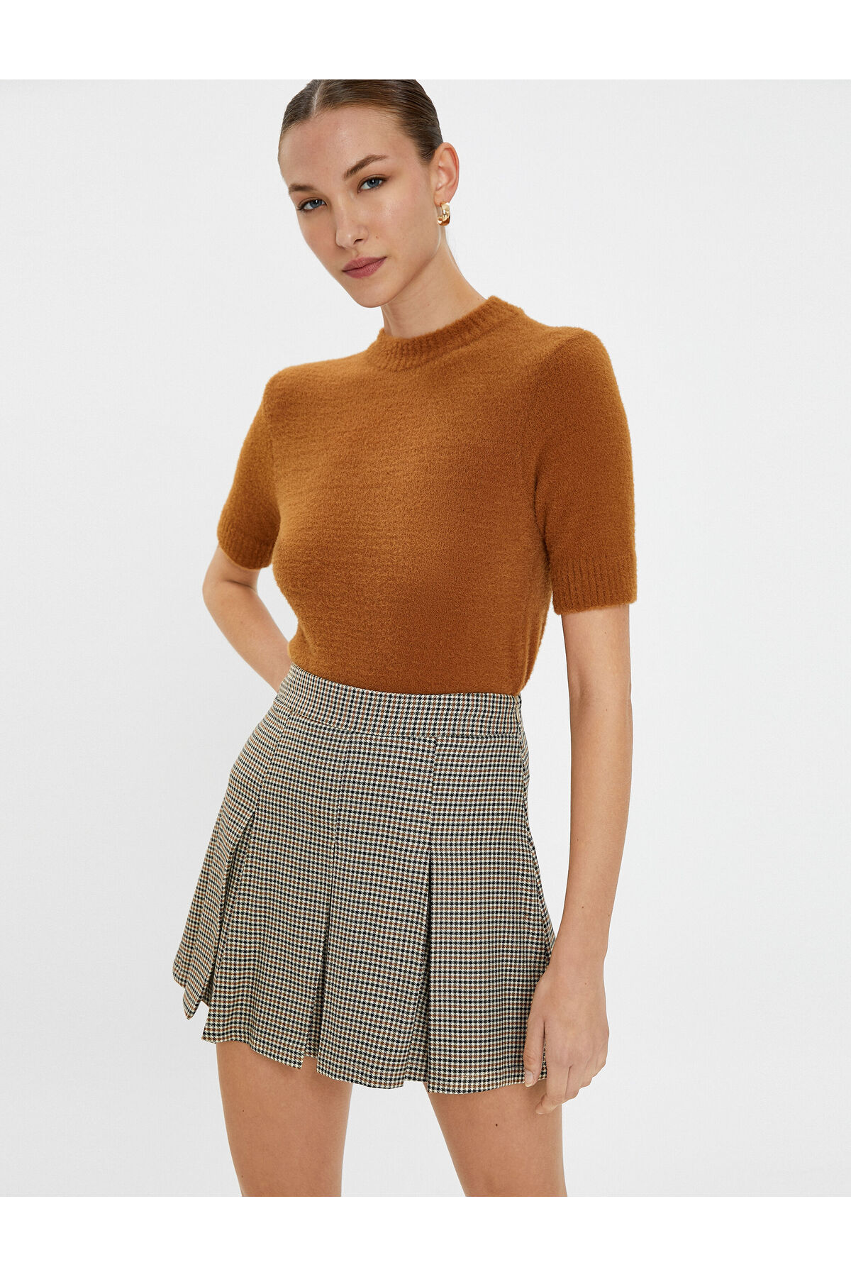 Koton Short Sleeve Knitwear Sweater Ribbed Regular Fit