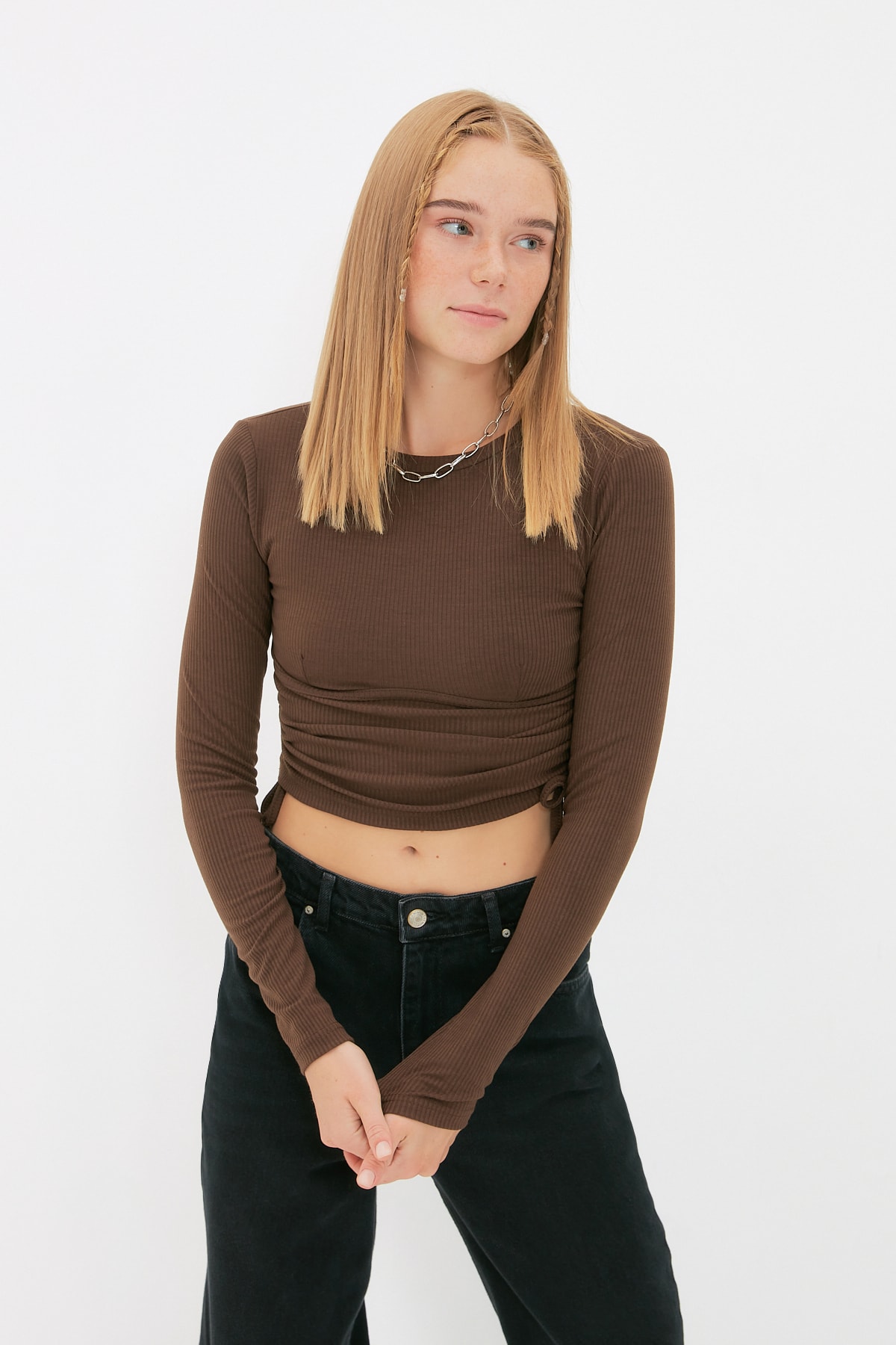 Trendyol Blouse - Brown - Slim fit