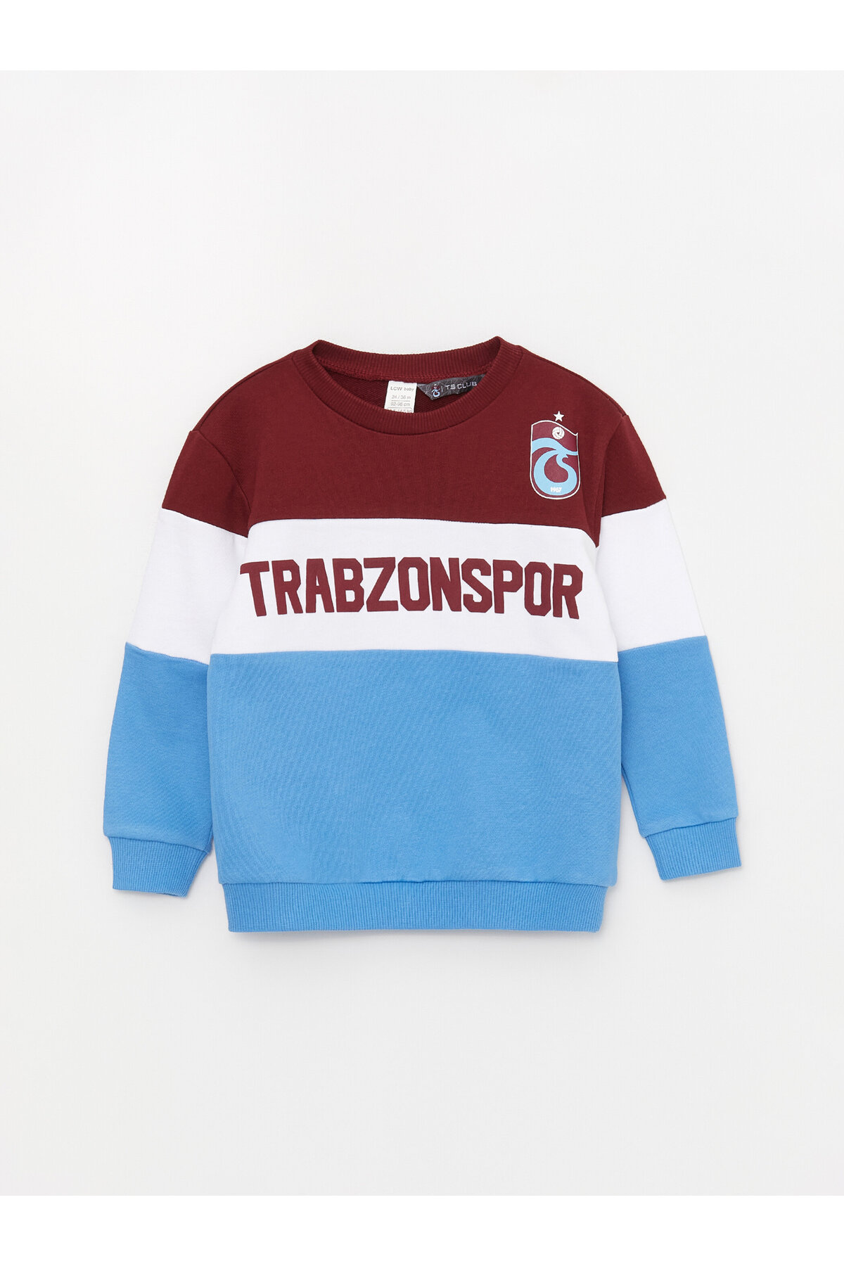 LC Waikiki Crew Neck Long Sleeve Trabzonspor Printed Baby Boy Sweatshirt