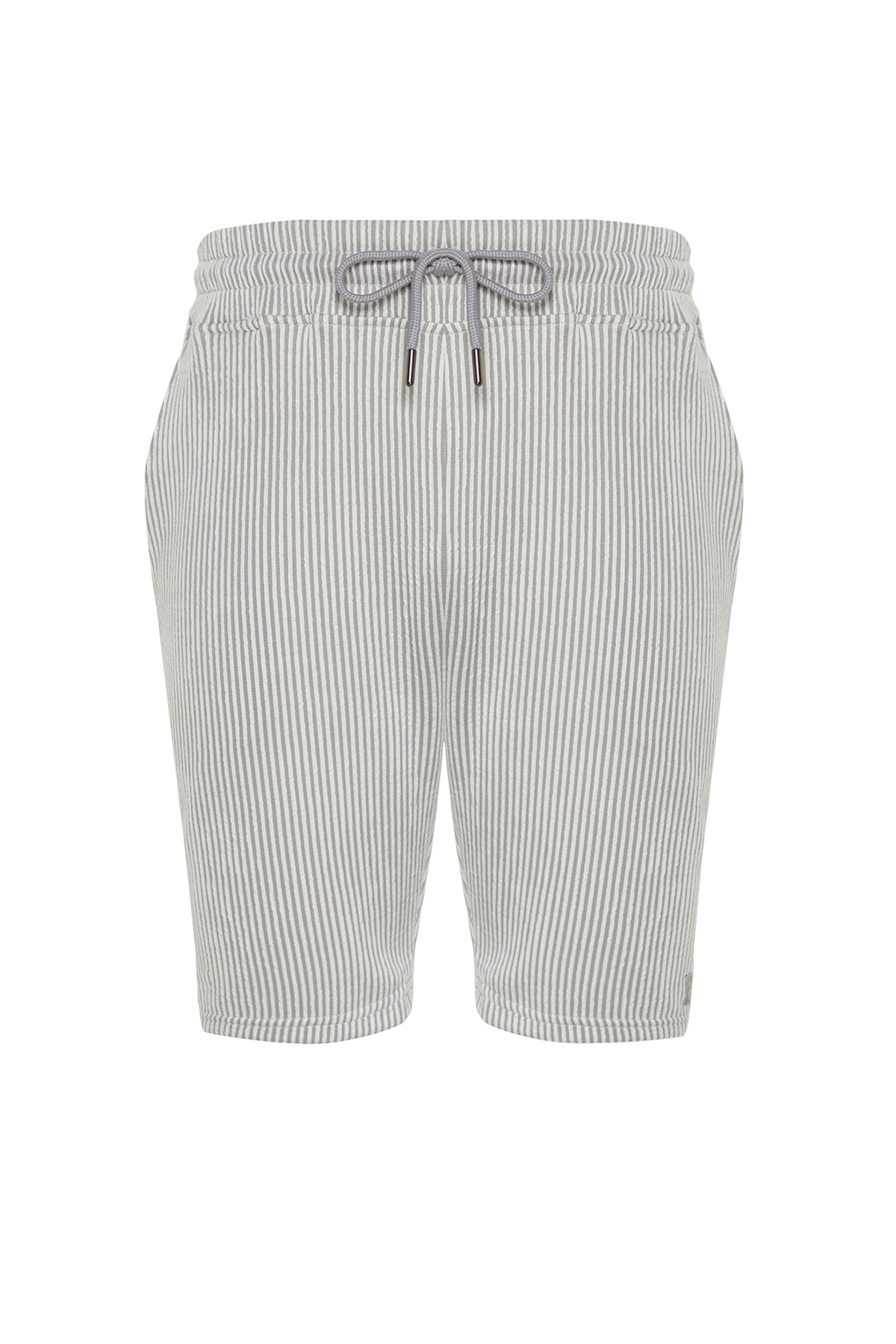 Trendyol Gray Striped Regular Cut Shorts