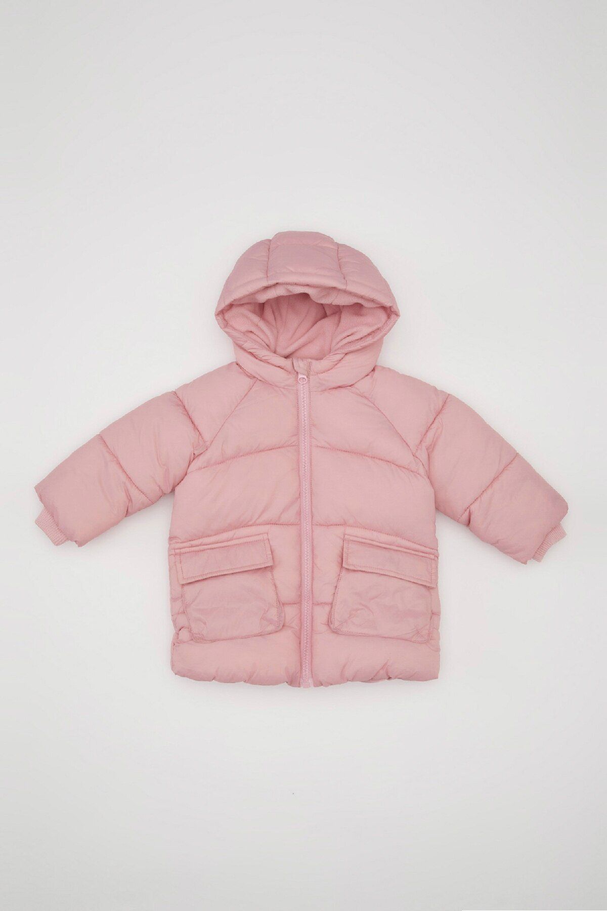 DEFACTO Baby Girl Water Repellent Double-Sided Hooded Coat