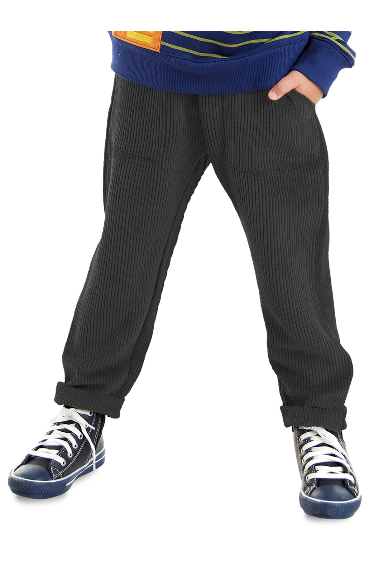 Mushi Corduroy Anthracite Boys' Trousers