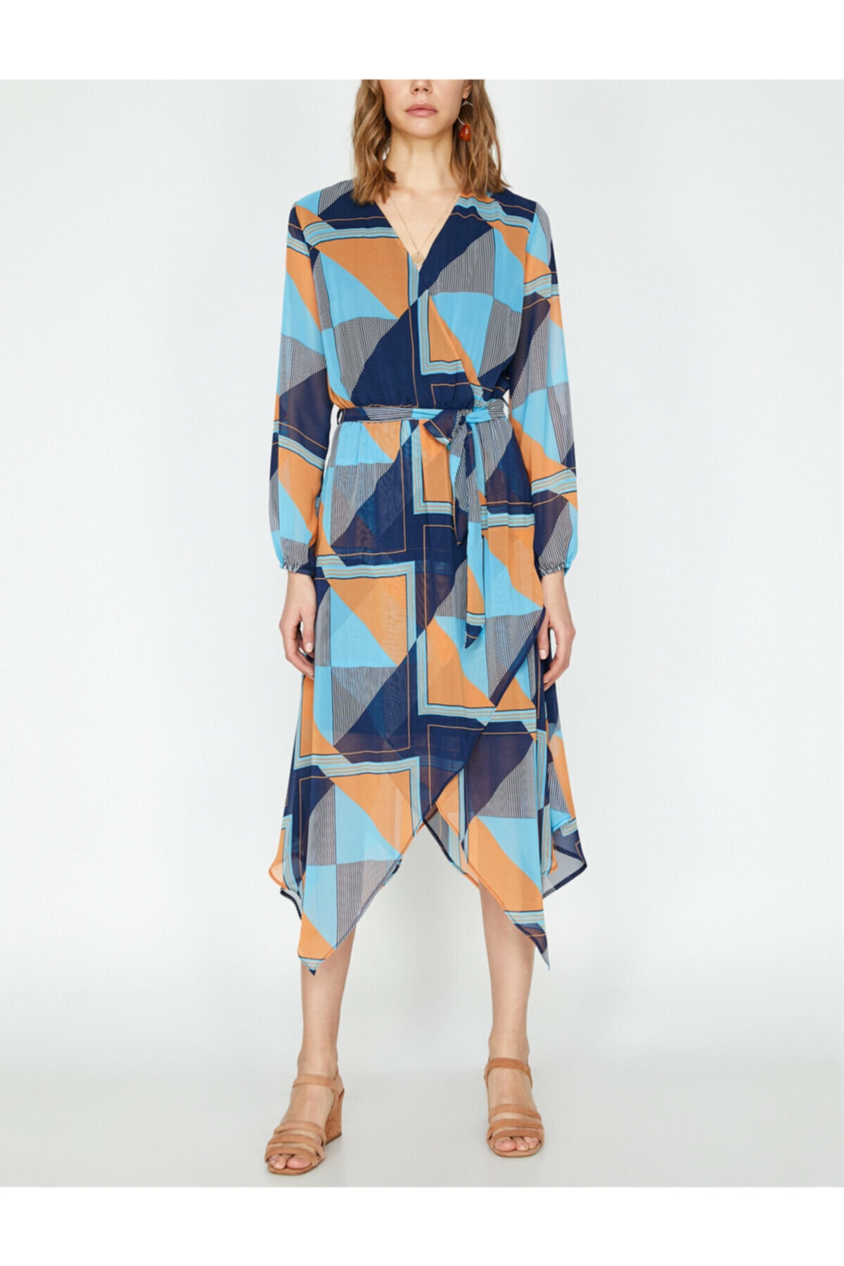 Koton Women's Navy Blue Patterned Dress