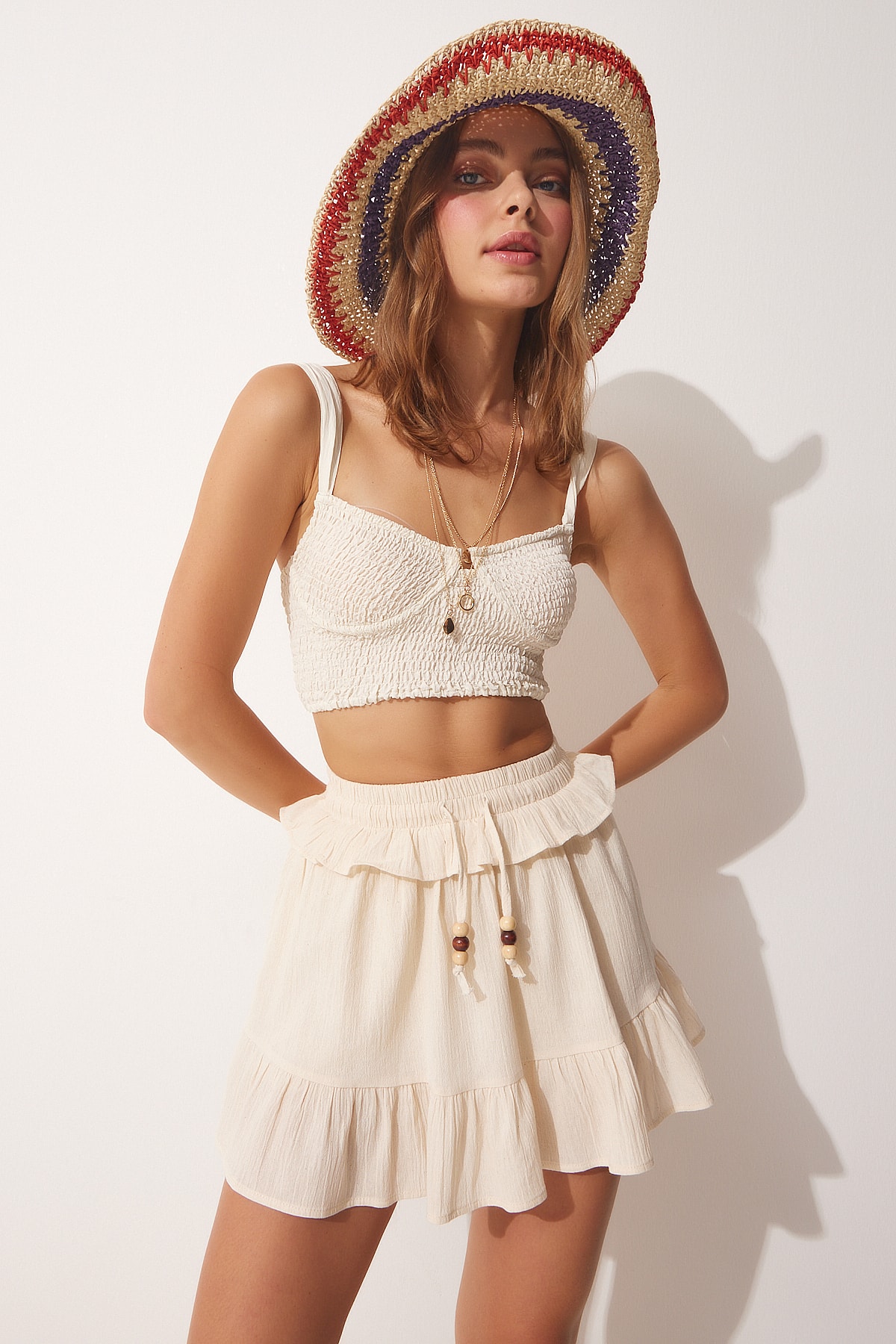 Happiness İstanbul Skirt - Beige - Mini