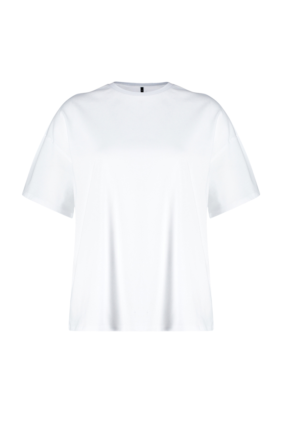 Levně Trendyol Curve Ecru 100% Cotton Premium Oversize/Wide Fit Crew Neck Knitted T-Shirt