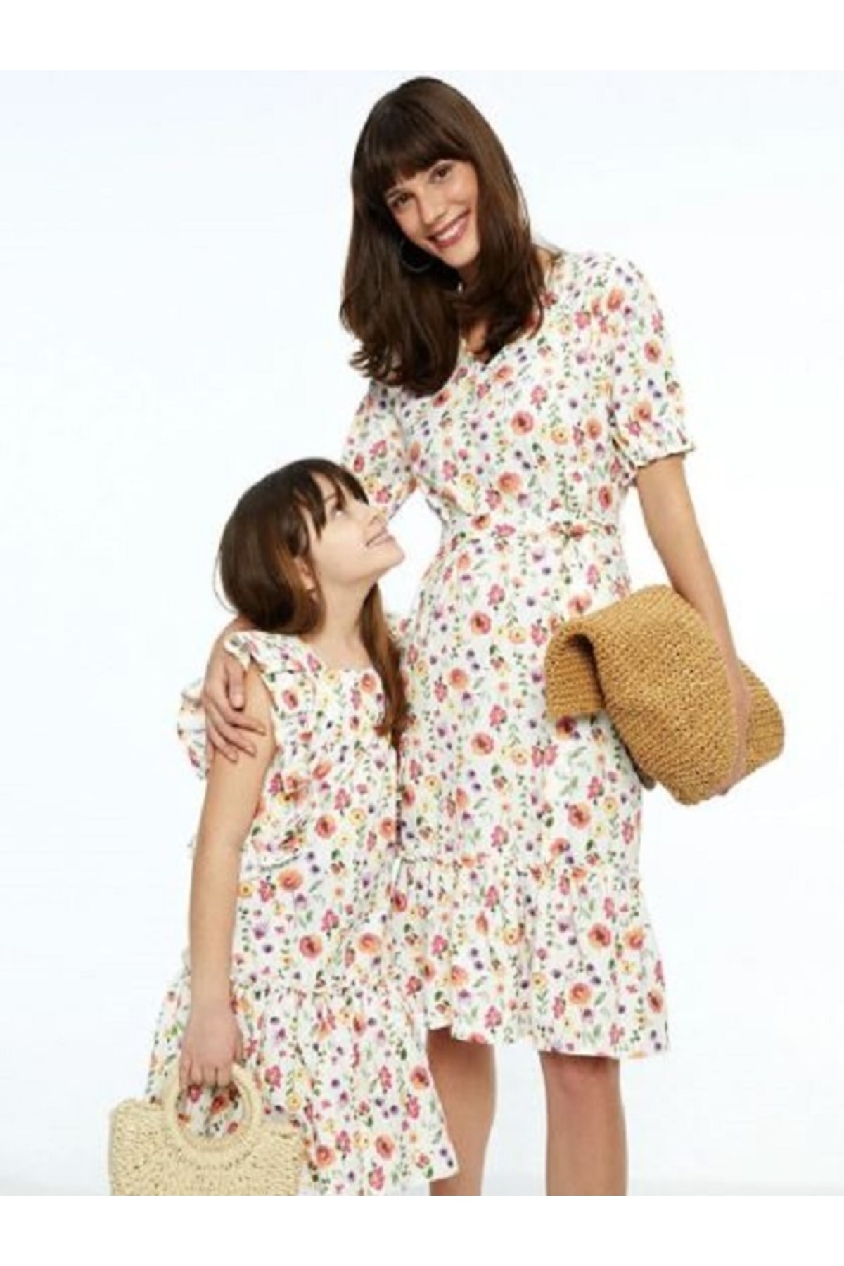 LC Waikiki Lcw Kids Square Collar Patterned Girls' Dress