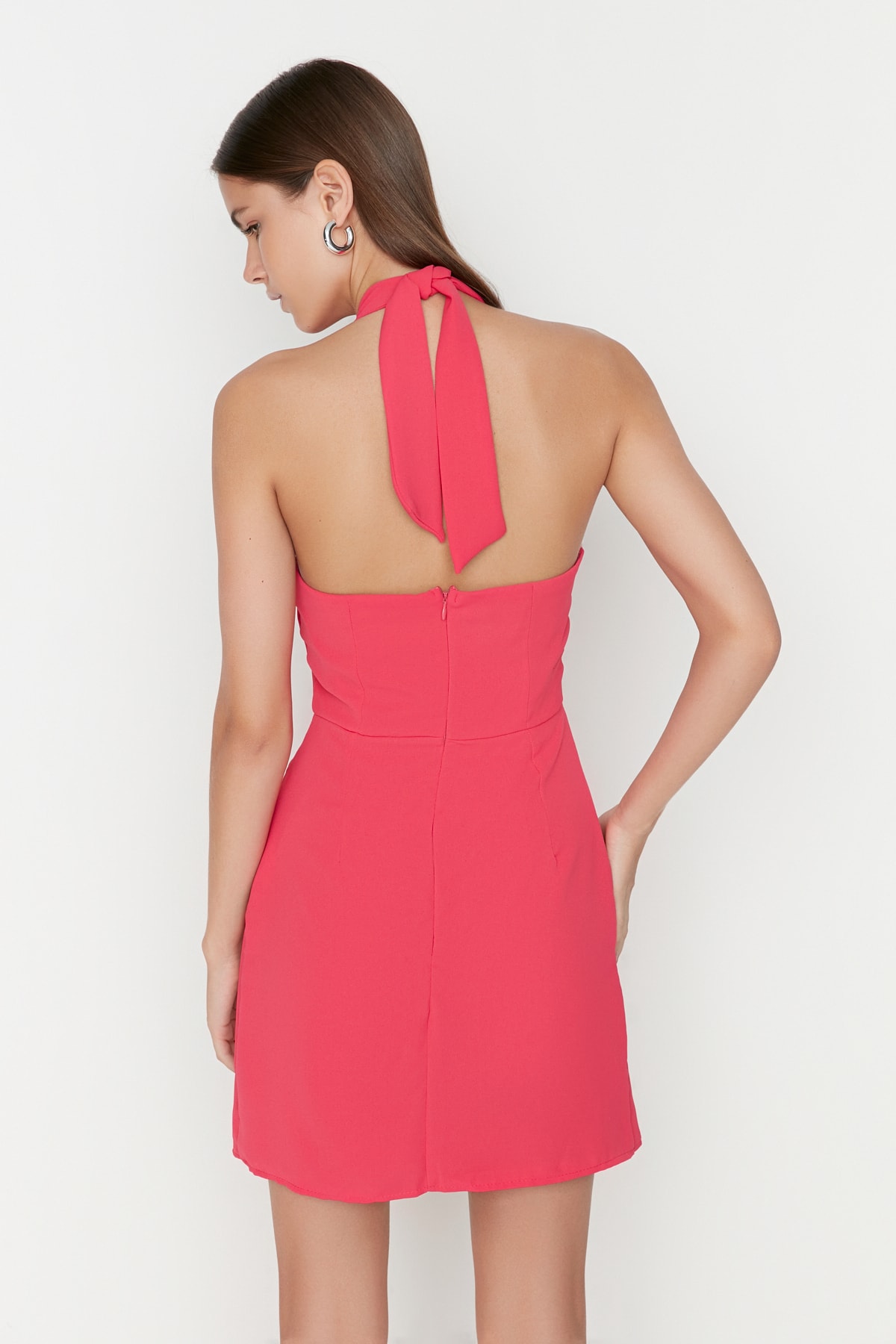 Trendyol Fuchsia Halter Woven Dress