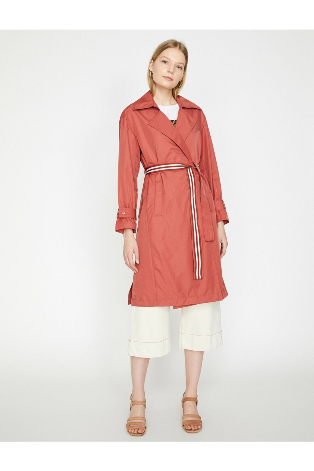 Koton Women's Red Trench Coat