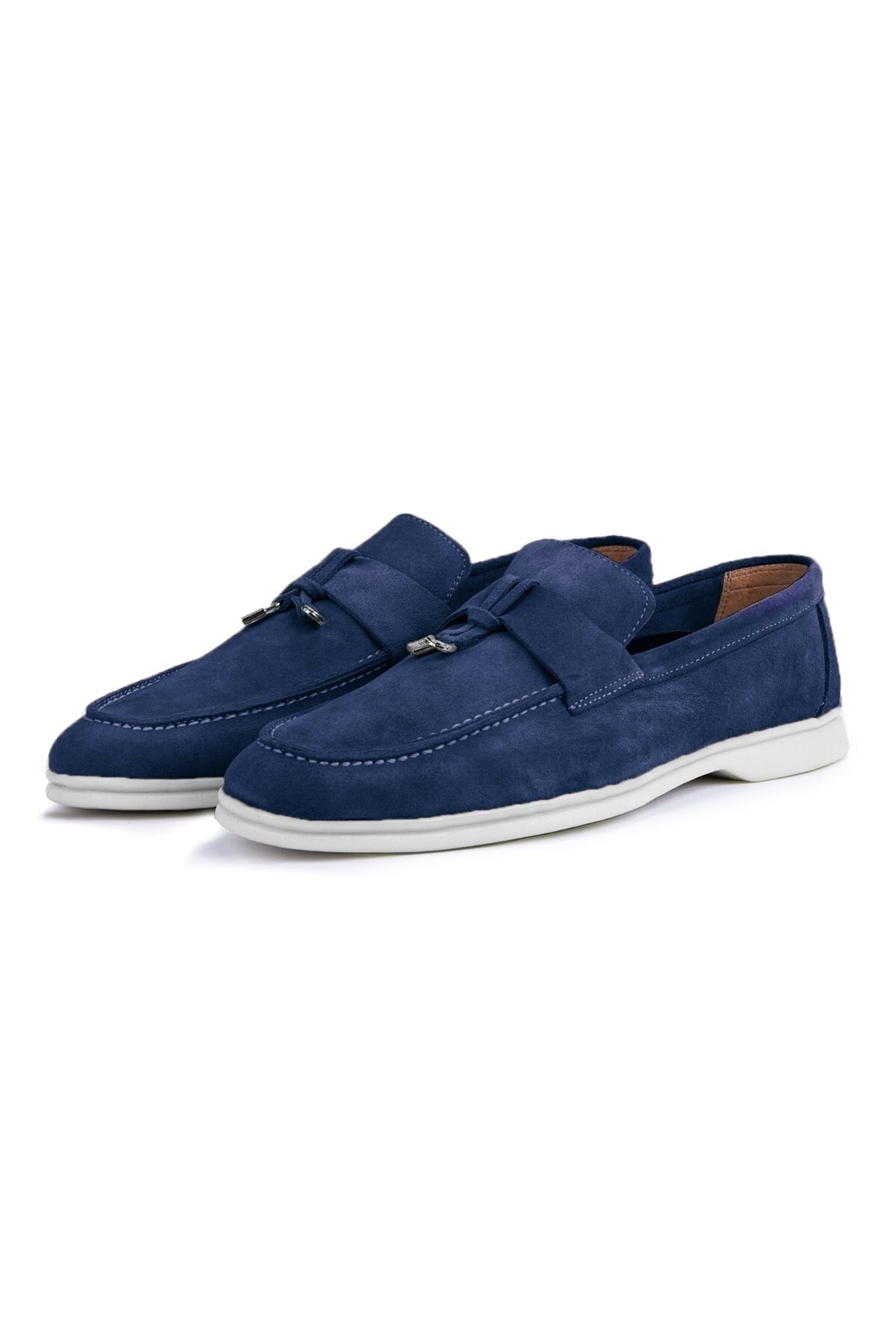 Levně Ducavelli Cerrar Suede Genuine Leather Men's Casual Shoes Loafers Shoes Navy Blue.