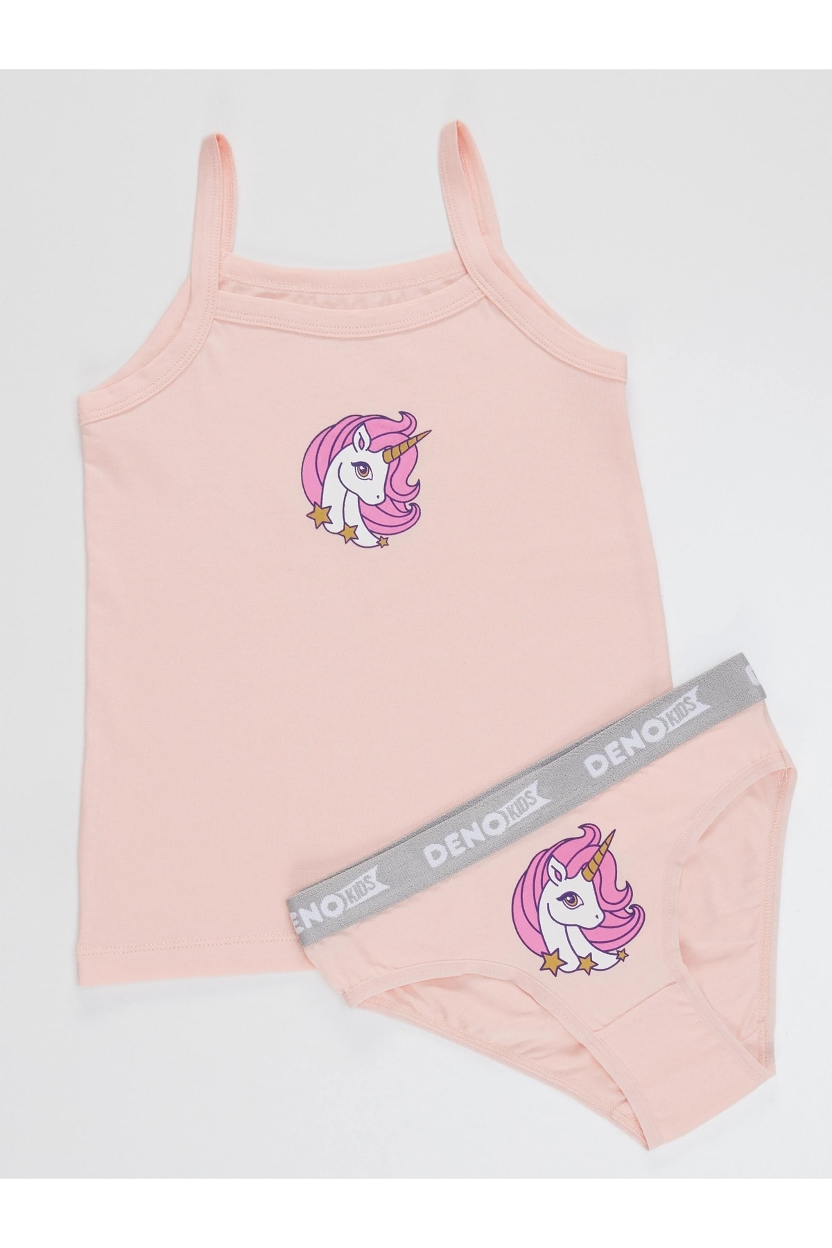 Denokids Unicorn Girl Child Pink Singlets With Panties Set
