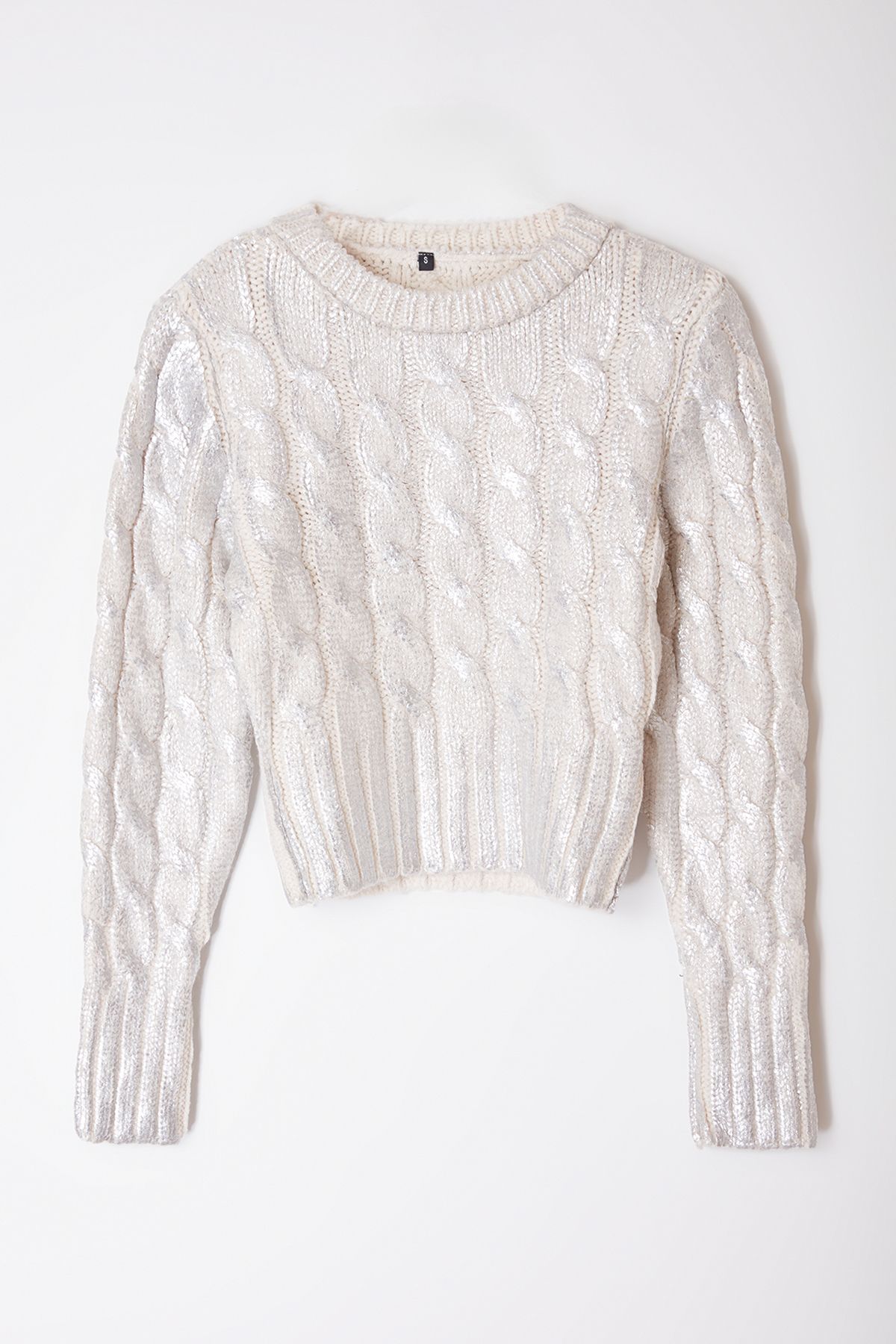 Trendyol Stone Wide Pattern Foil Printed Knitwear Sweater