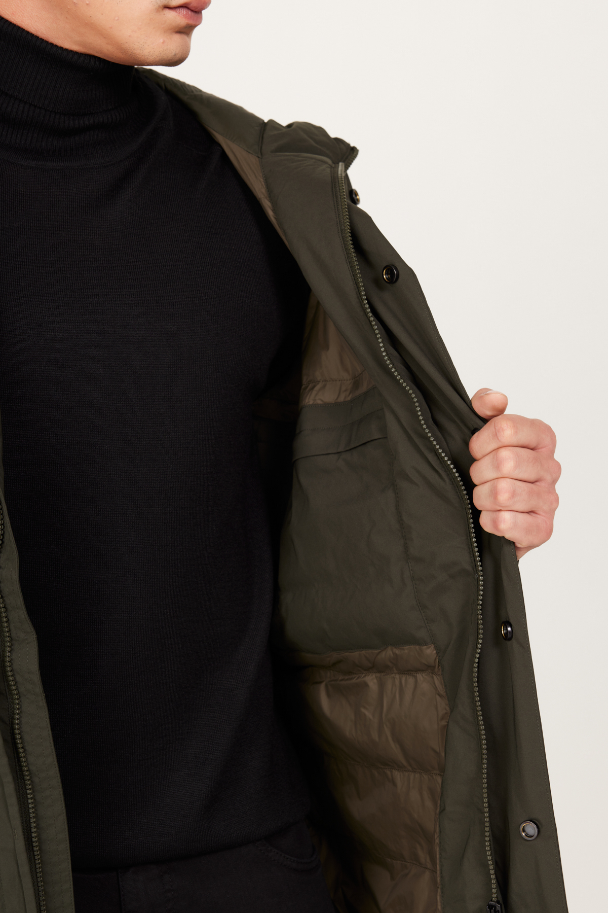 Levně ALTINYILDIZ CLASSICS Men's Khaki Standard Fit Normal Cut Hooded Coat