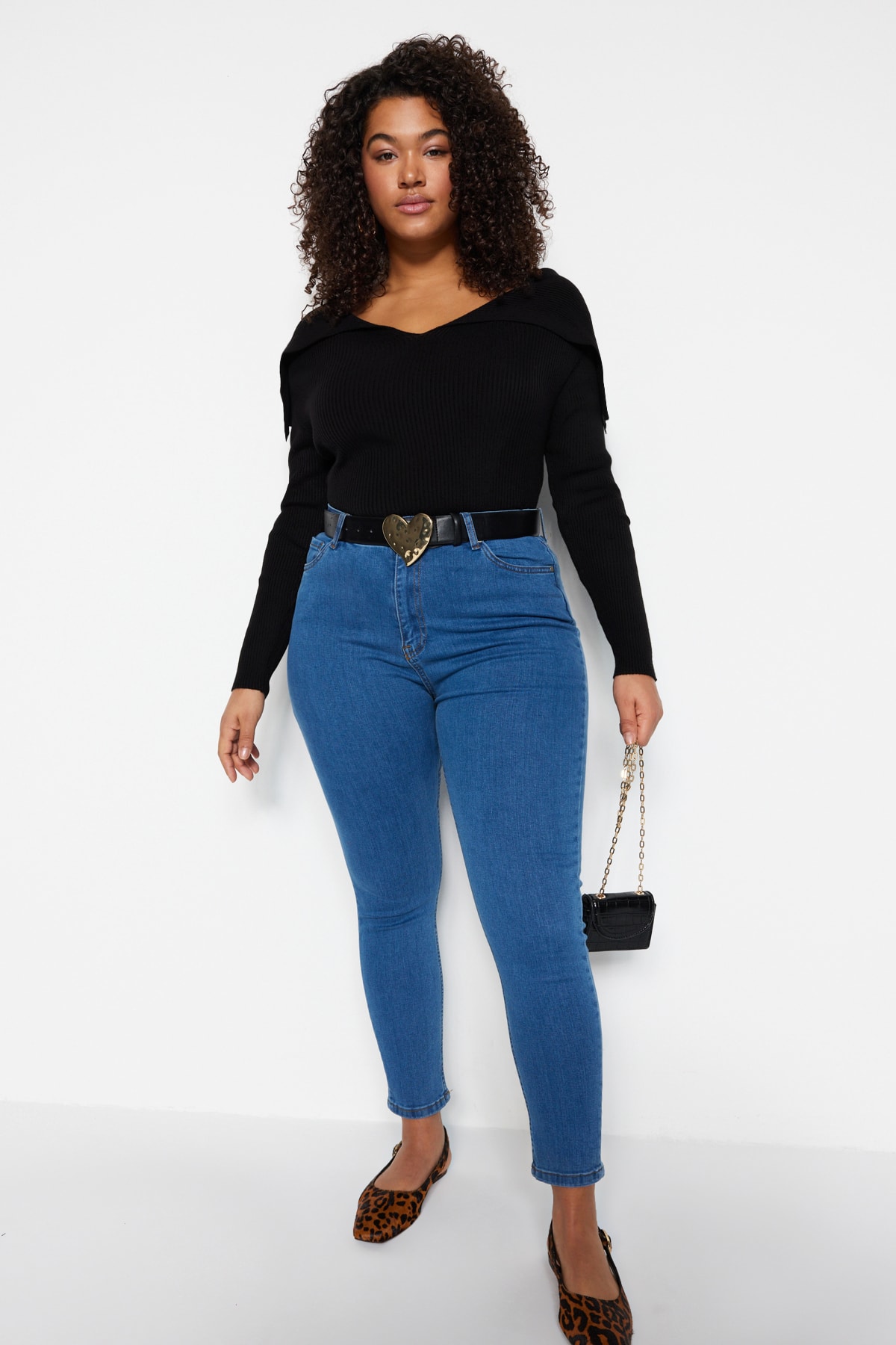 Trendyol Curve Plus Size Jeans - Blue - Skinny