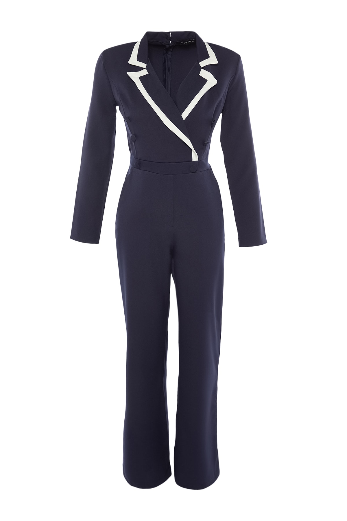 Trendyol Navy Blue Buttoned Jumpsuit
