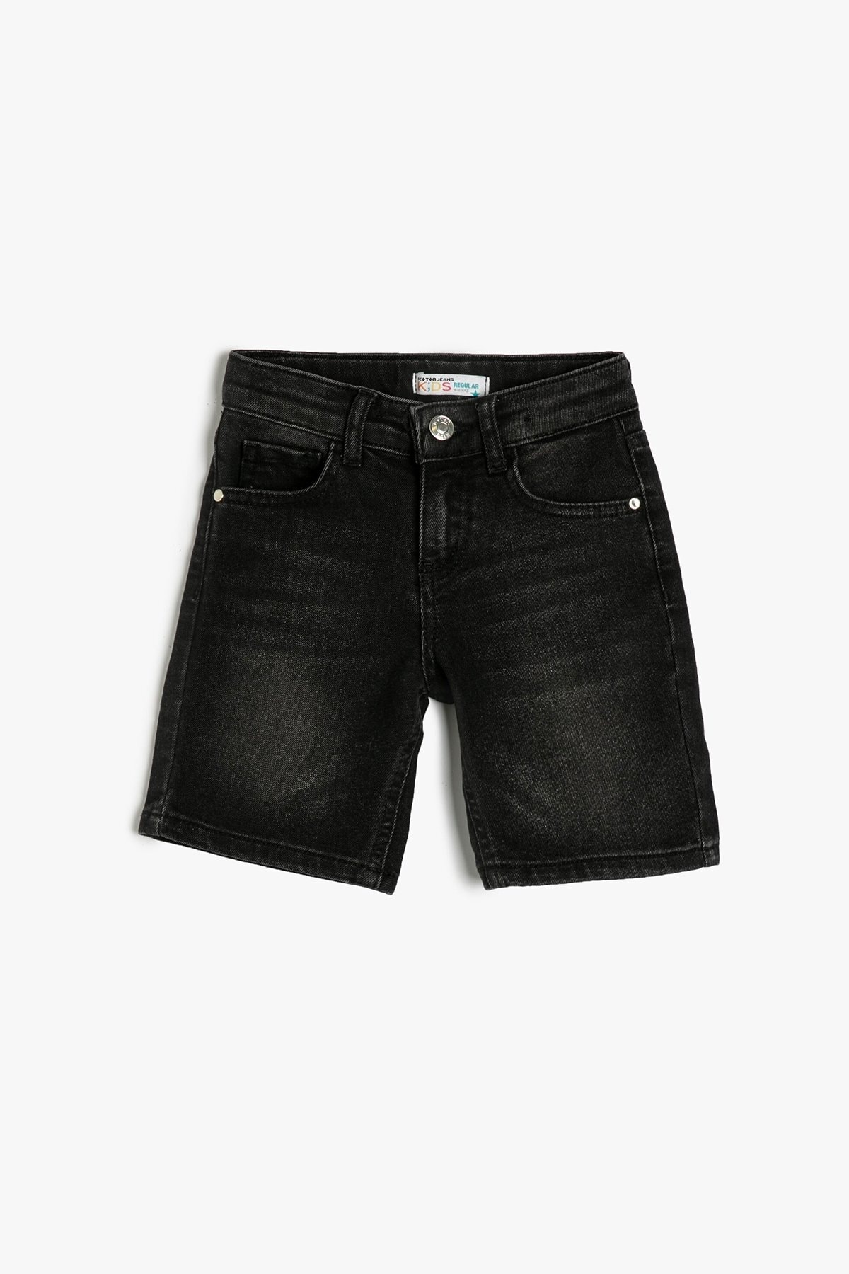 Levně Koton Denim Shorts with Pockets - Regular Jeans with Adjustable Elastic Waist