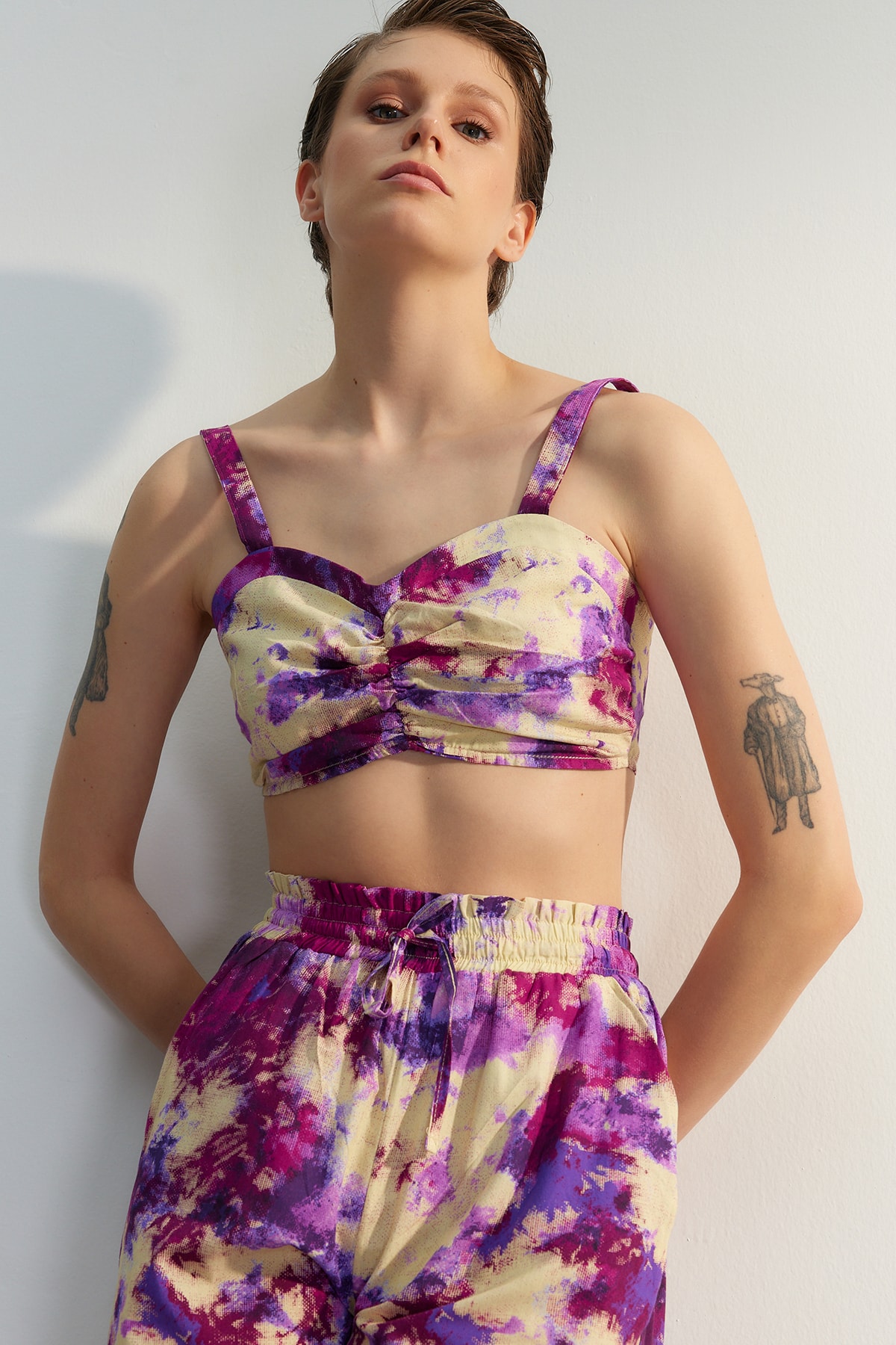 Trendyol Limited Edition Purple Crop Woven Blouse