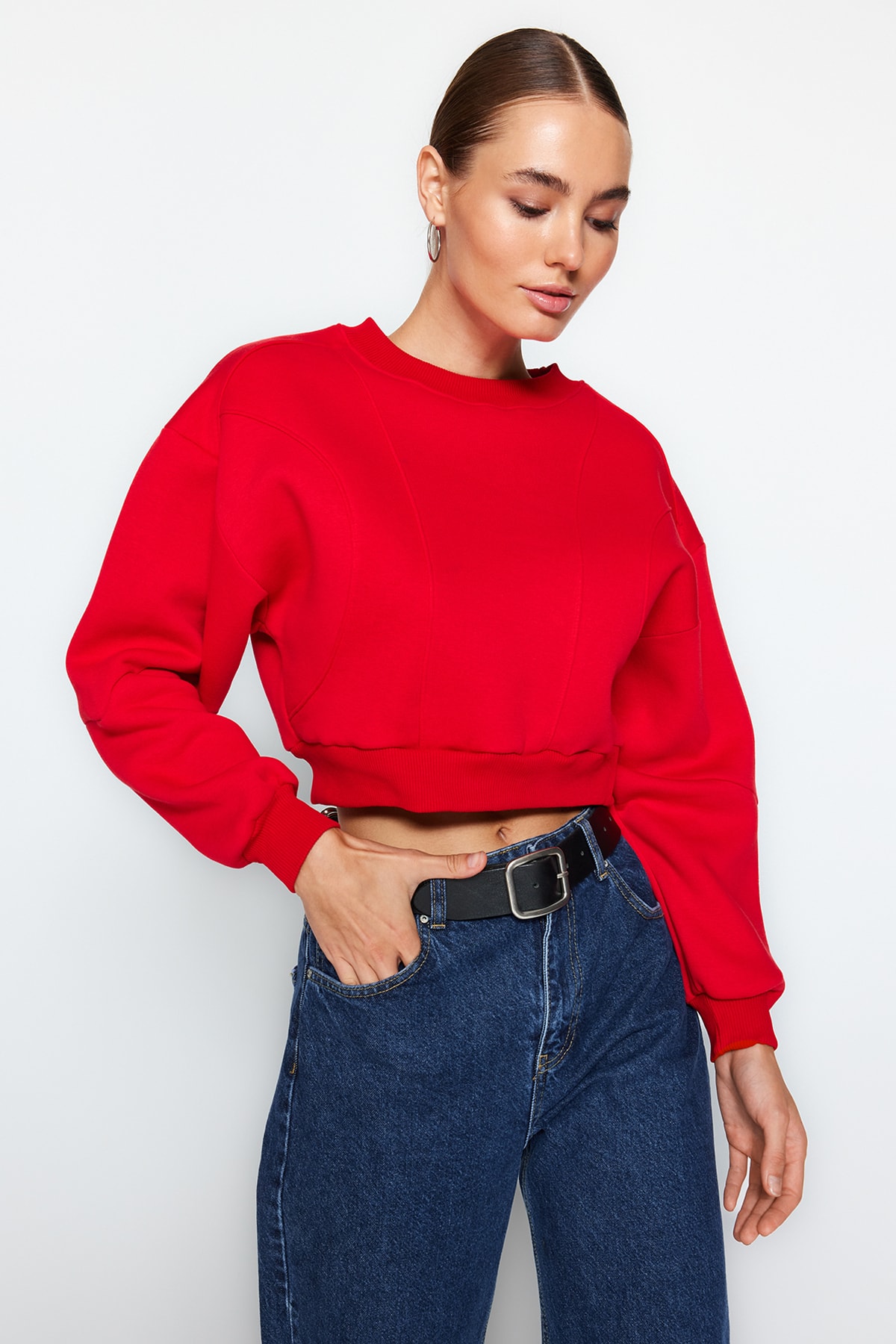 Trendyol Sweatshirt - Red - Regular fit