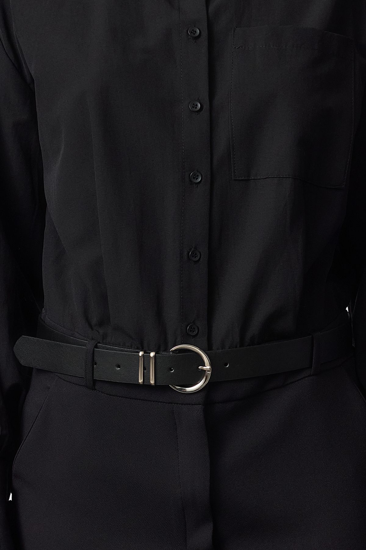 Trendyol Limited Edition Black Belted Mini Woven Dress