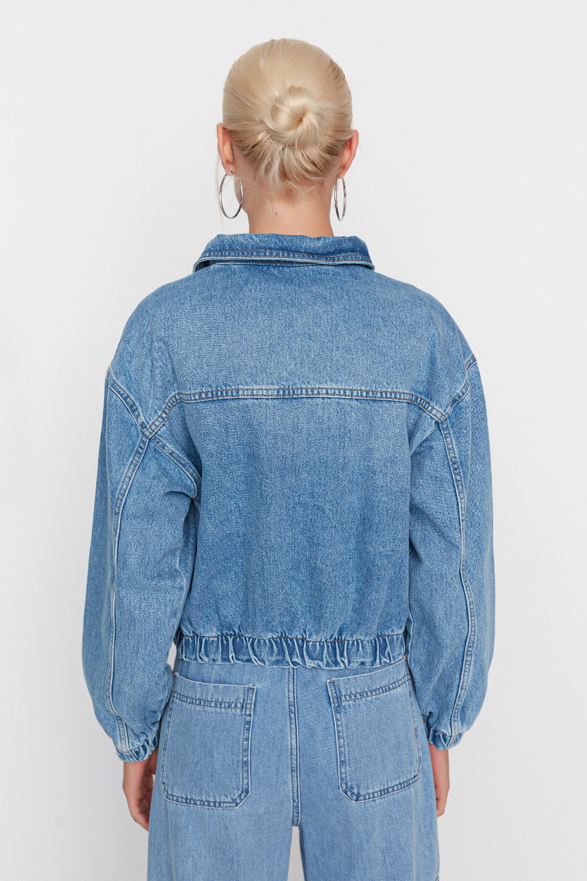 Jachetă denim Trendyol Blue Bomber