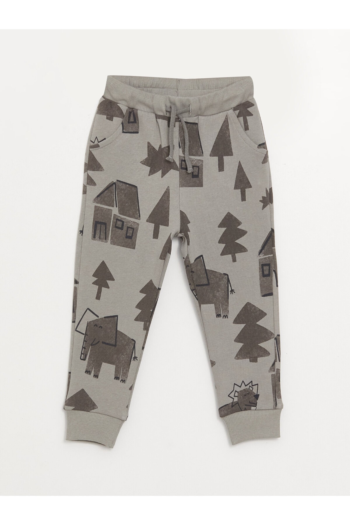 LC Waikiki Baby Boy Tracksuit Bottoms With An Elastic Printed Waist.