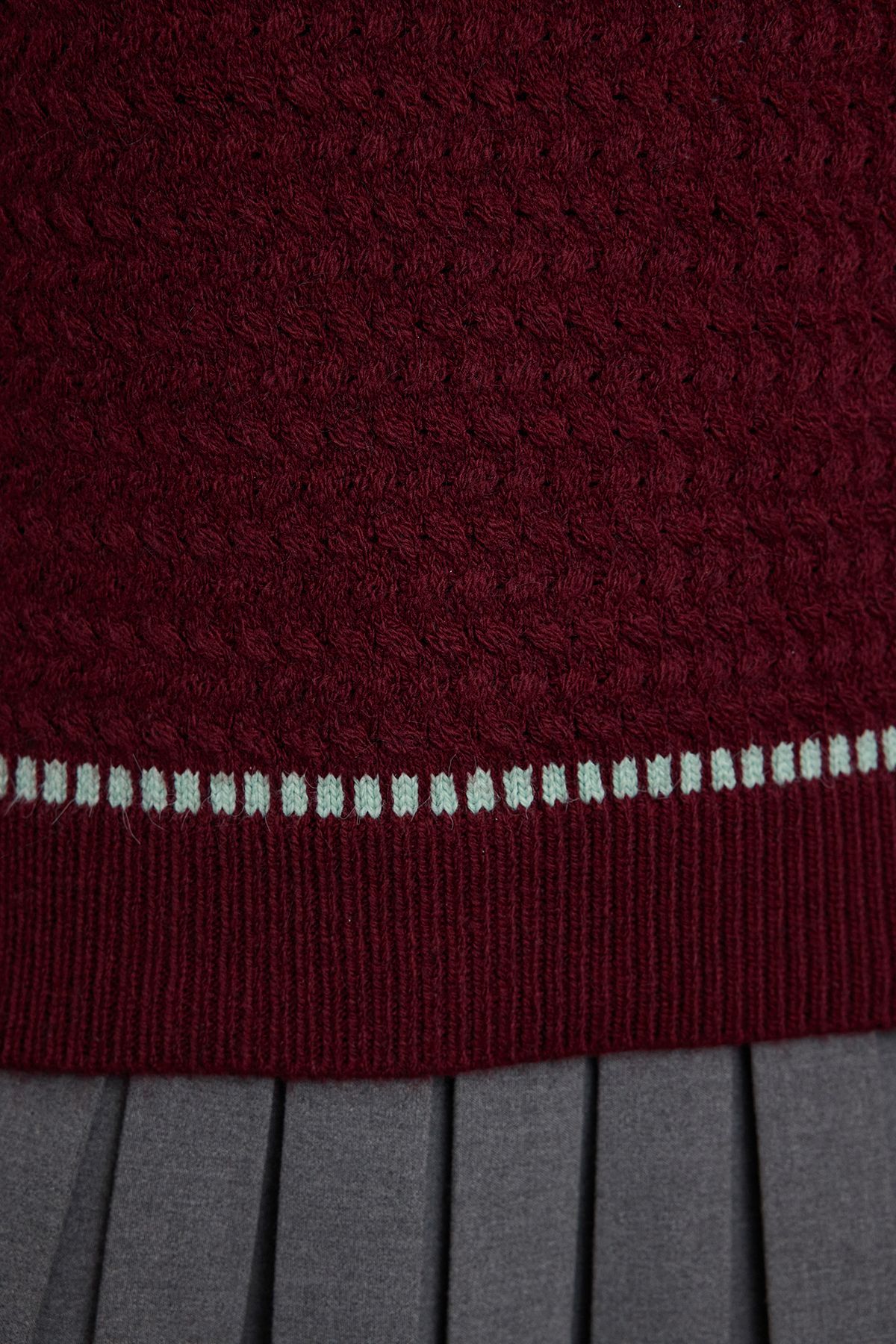 Trendyol Claret Red Soft Textured Hair Knitted Crew Neck Knitwear Sweater