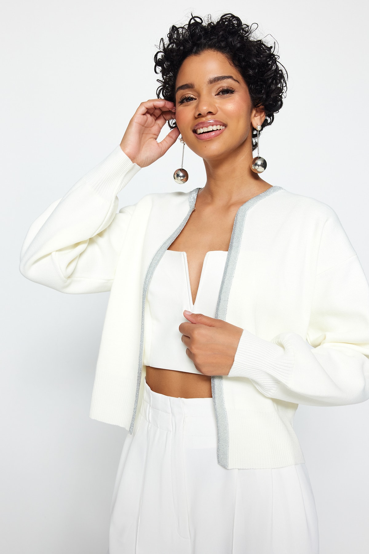 Trendyol Cardigan - Ecru - Regular fit