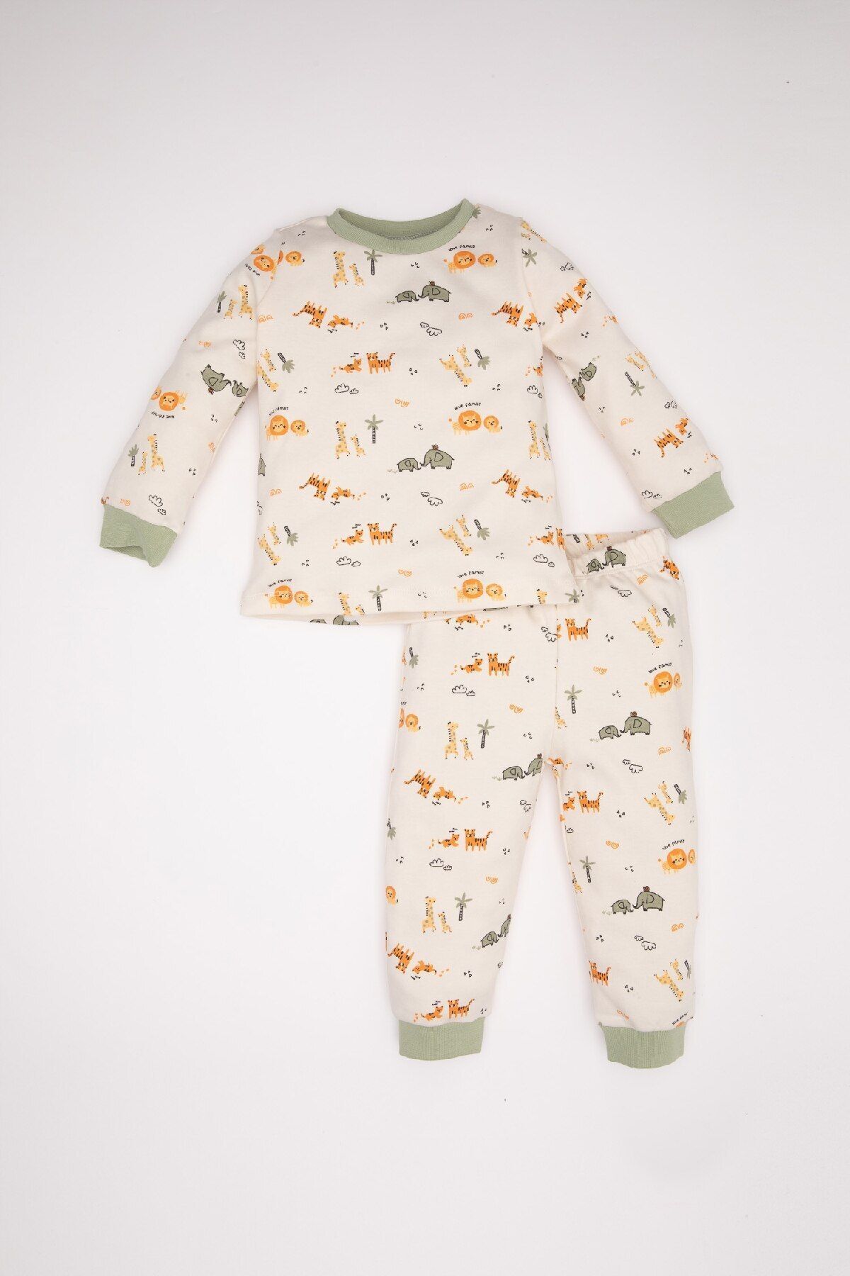 DEFACTO Baby Boy Safari Patterned Long Sleeve Pajama Set