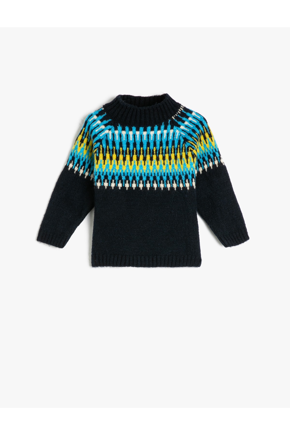Levně Koton Sweater Knit High Neck Long Sleeve Ethnic Patterned