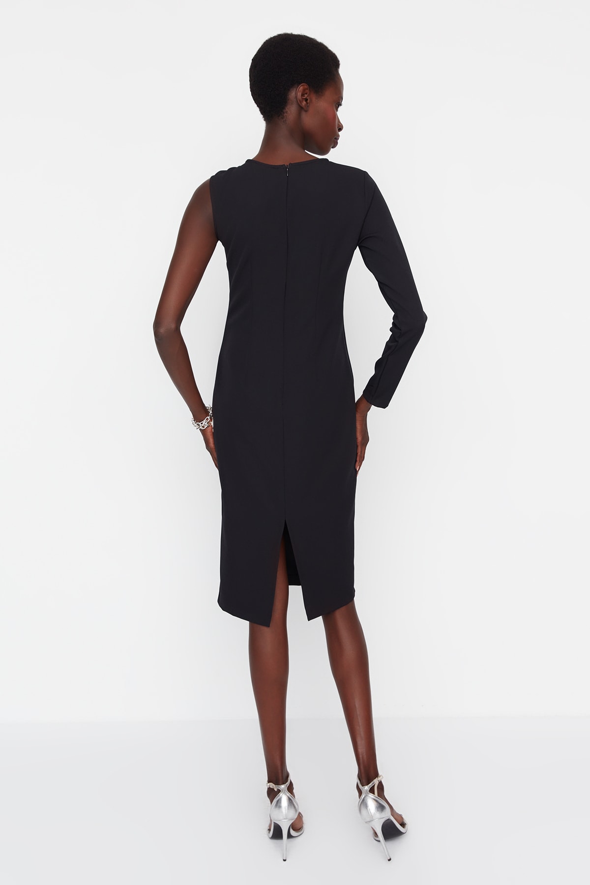 Trendyol Black Accessorized Woven Evening Dress