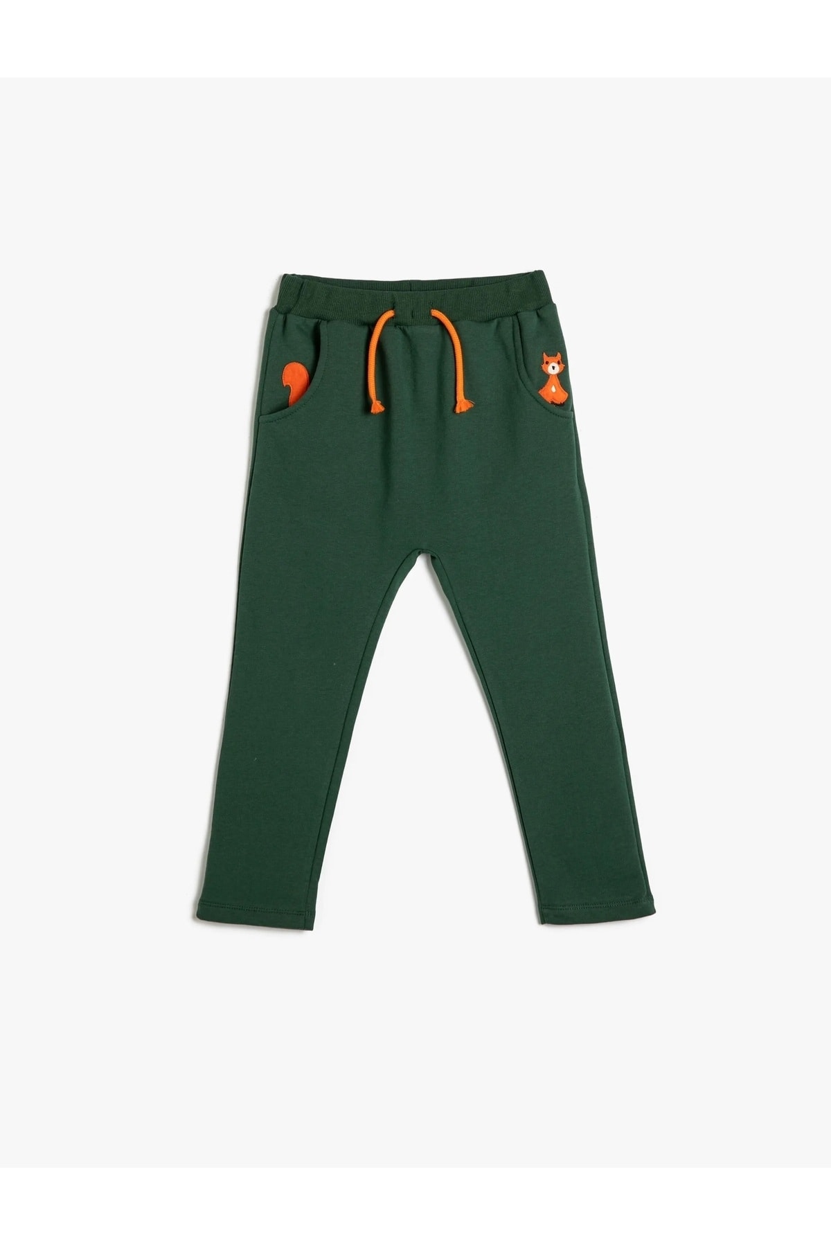 Koton Baby Boy Sweatpants with Pockets Tie Waist Cotton Applique Detail.