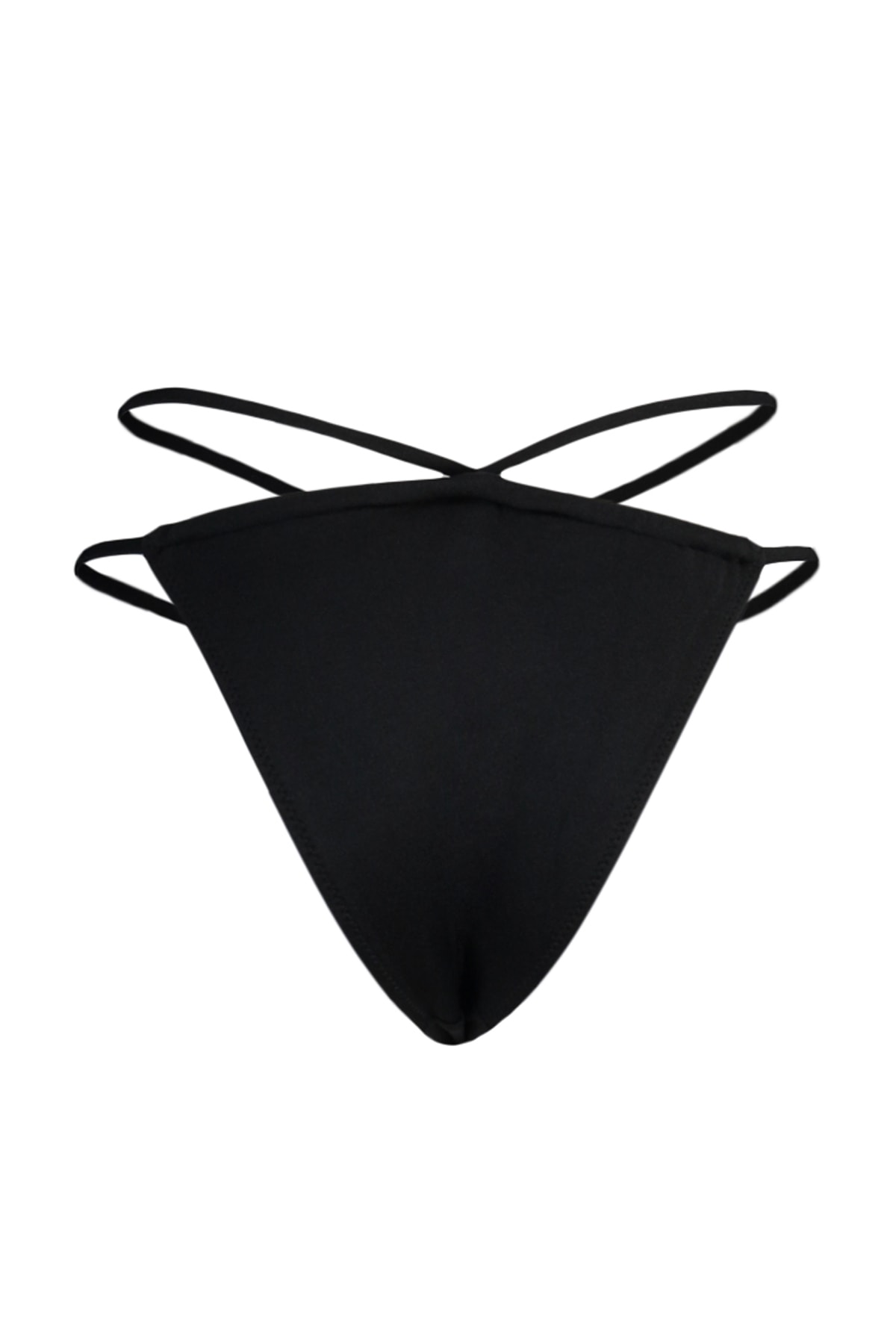 Trendyol Black Tunnel High Leg Bikini Bottoms