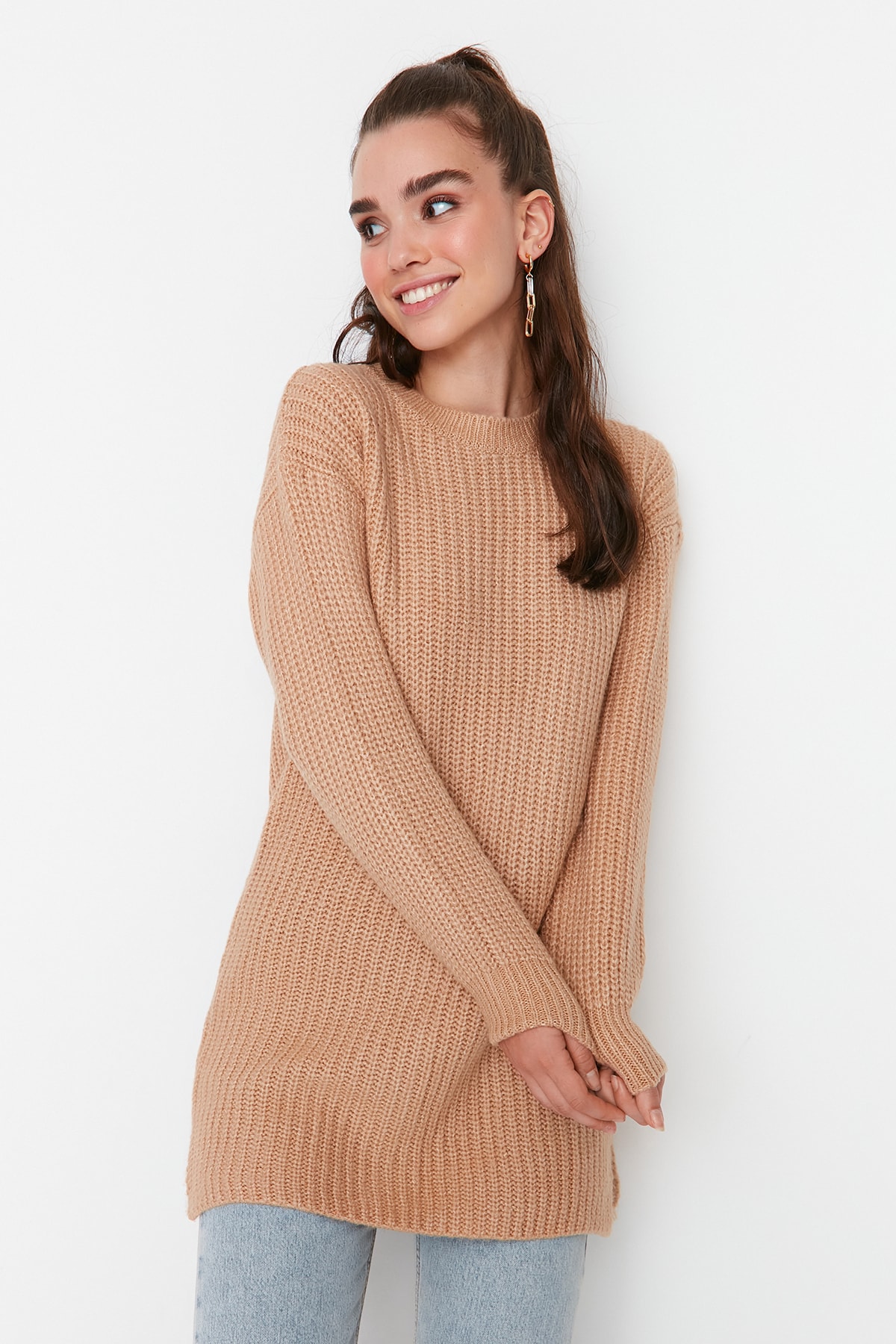 Trendyol Sweater - Brown - Regular fit