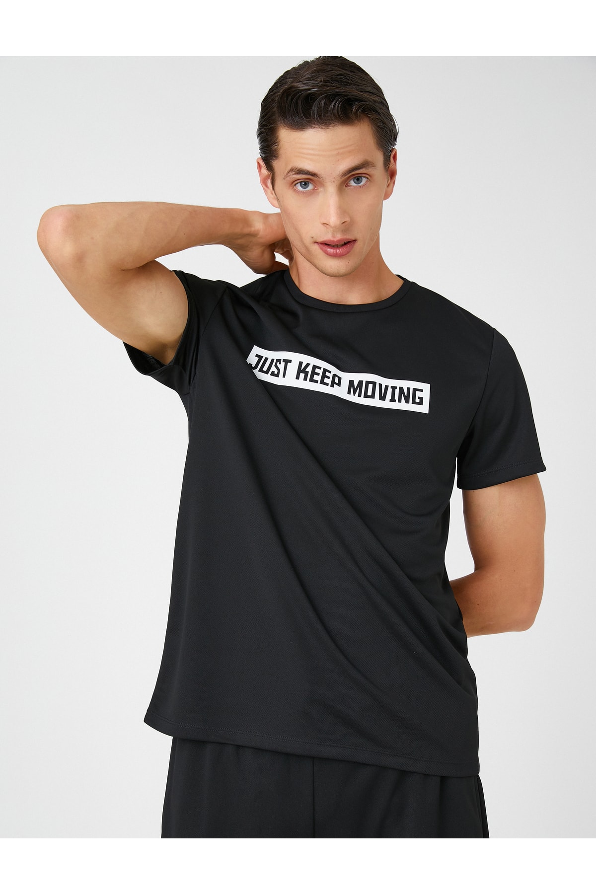 Levně Koton Sportovní tričko Motto Tištěný Krátký rukáv Posádka Prodyšná tkanina