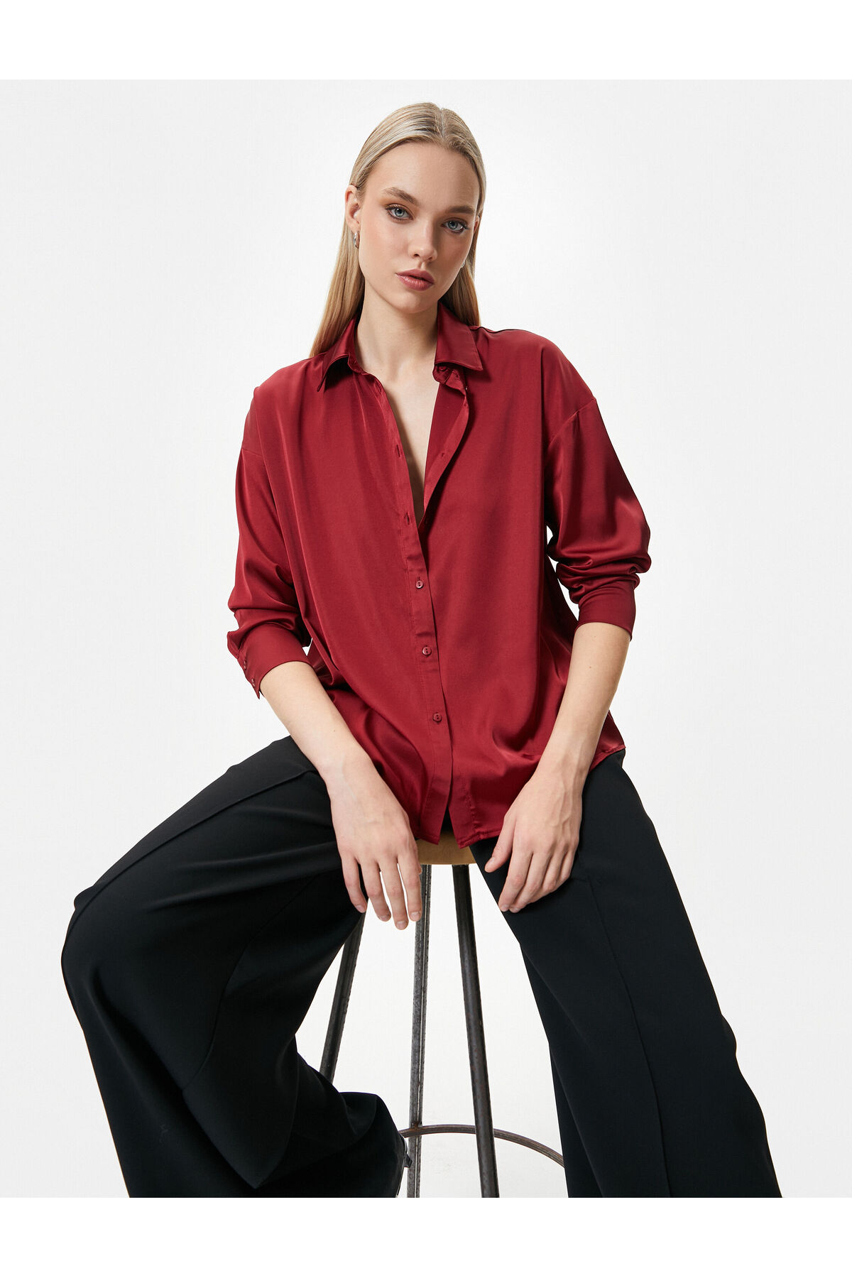 Levně Koton Classic Shirt Long Sleeve Buttoned Regular Fit