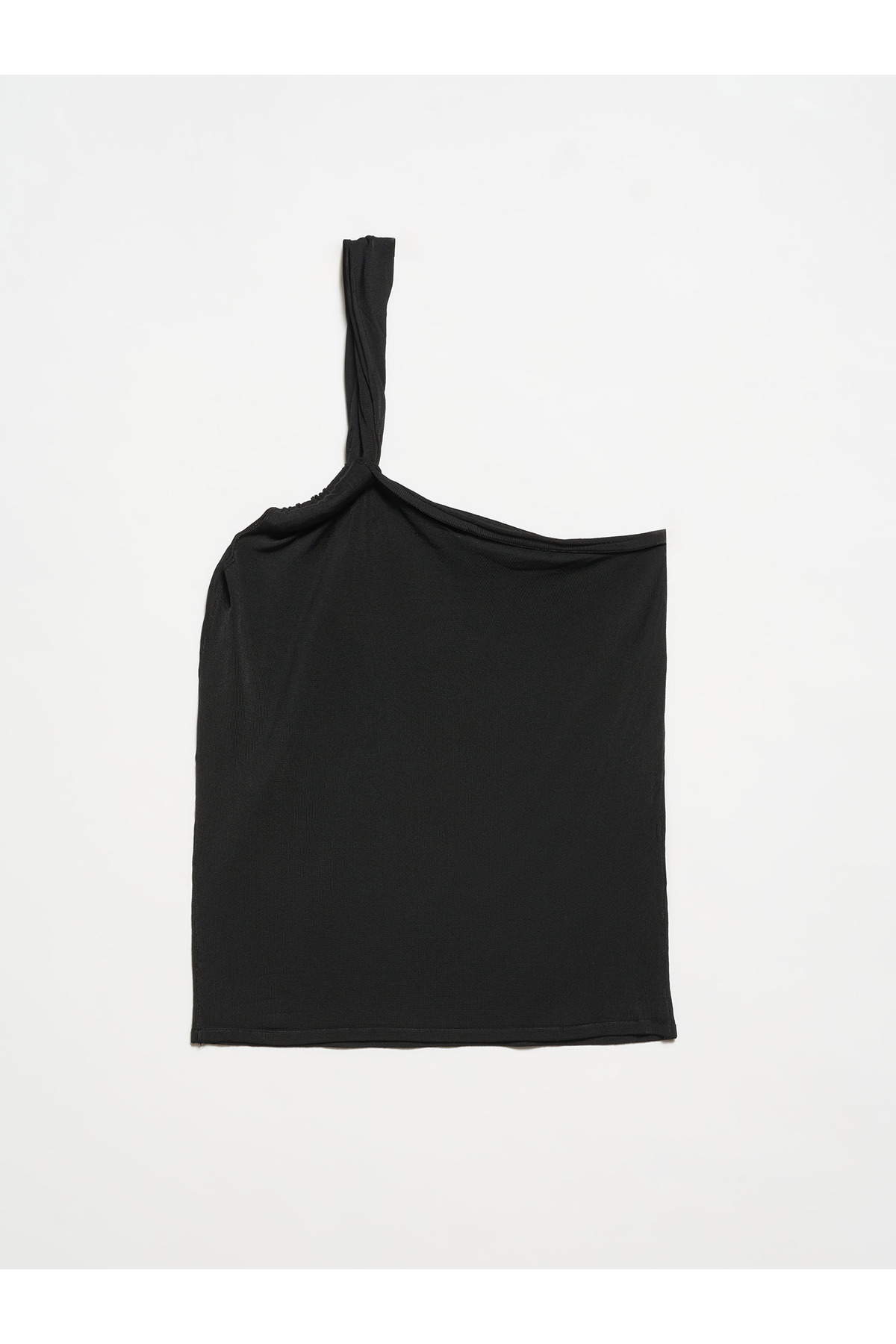 Levně Dilvin 10379 Double Strappy One-Shoulder Knitwear Blouse-Black