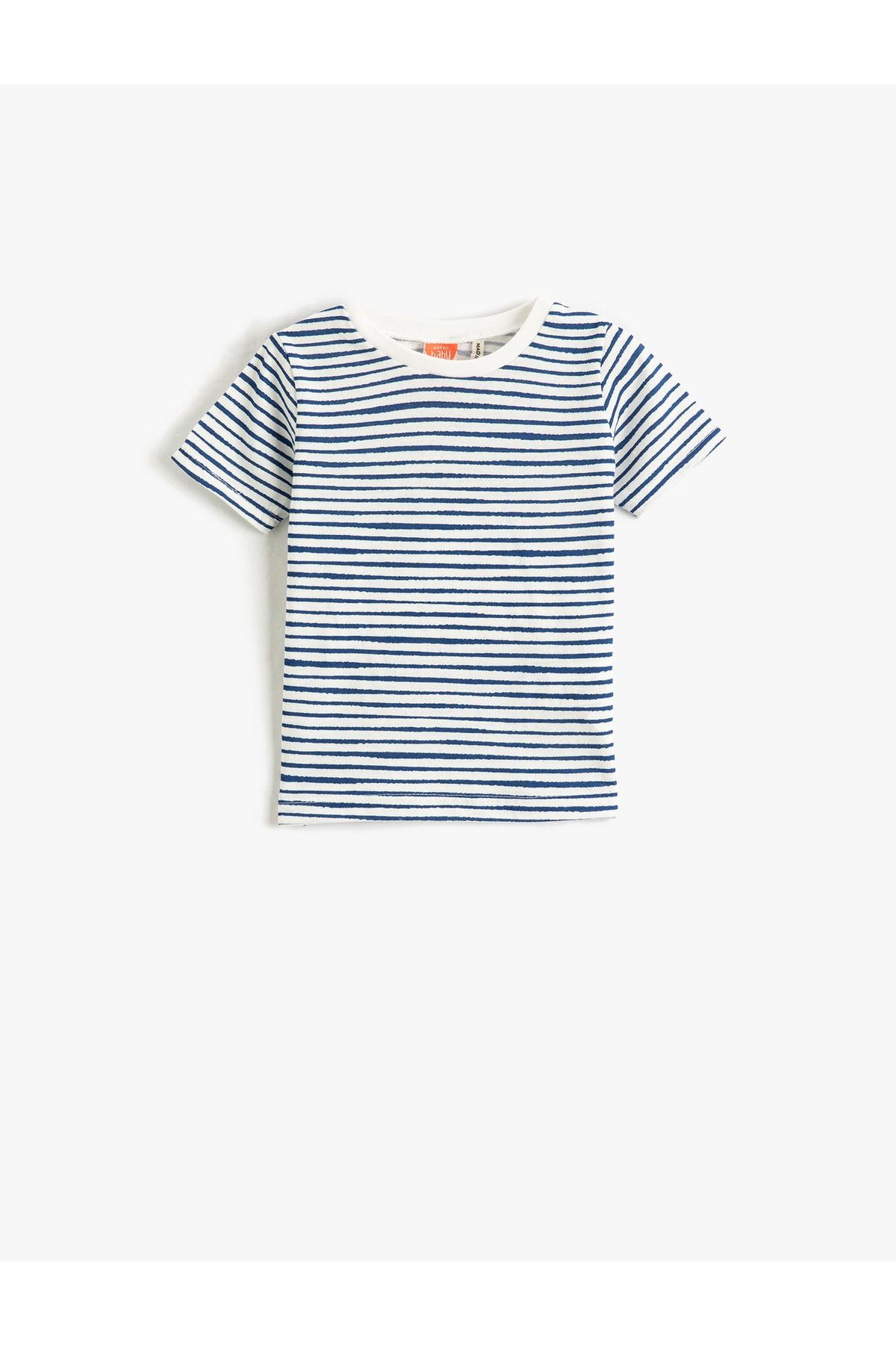 Levně Koton Basic Striped T-Shirt Short Sleeve Crew Neck Cotton