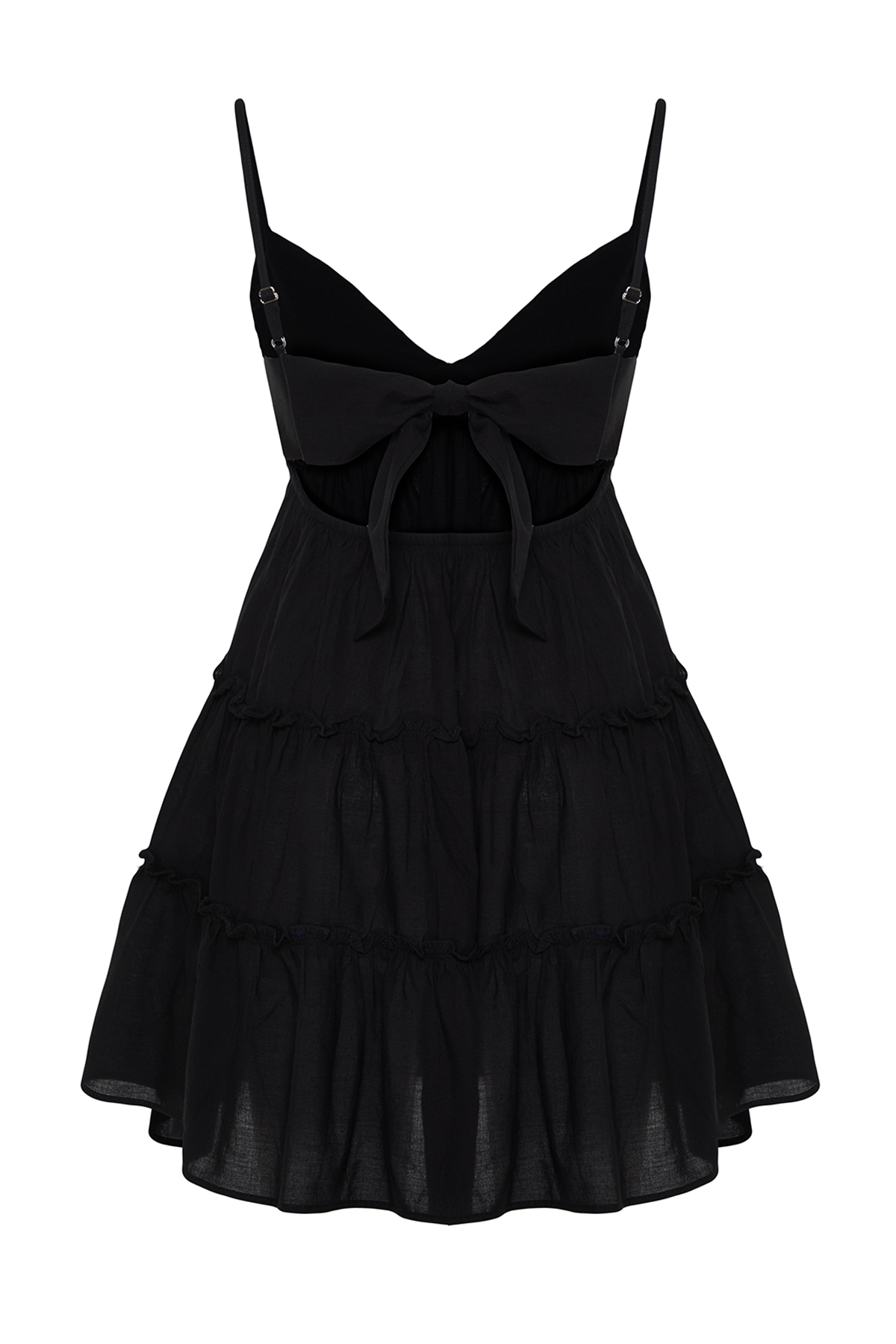 Trendyol Black Mini Woven 100% Cotton Beach Dress