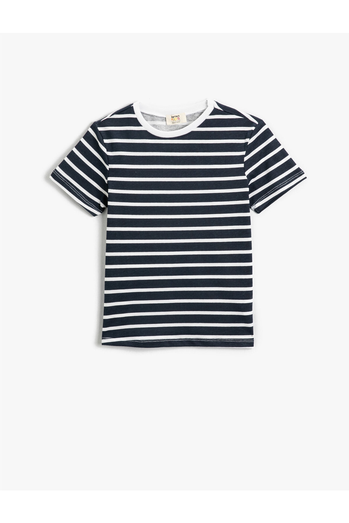 Levně Koton Striped Short Sleeve T-Shirt Crew Neck Cotton