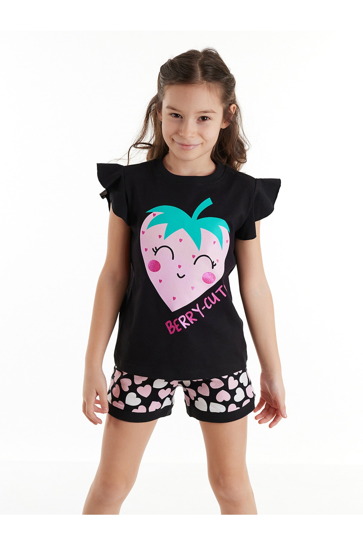 Levně Denokids Berry Cute Girl's T-shirt Shorts Set