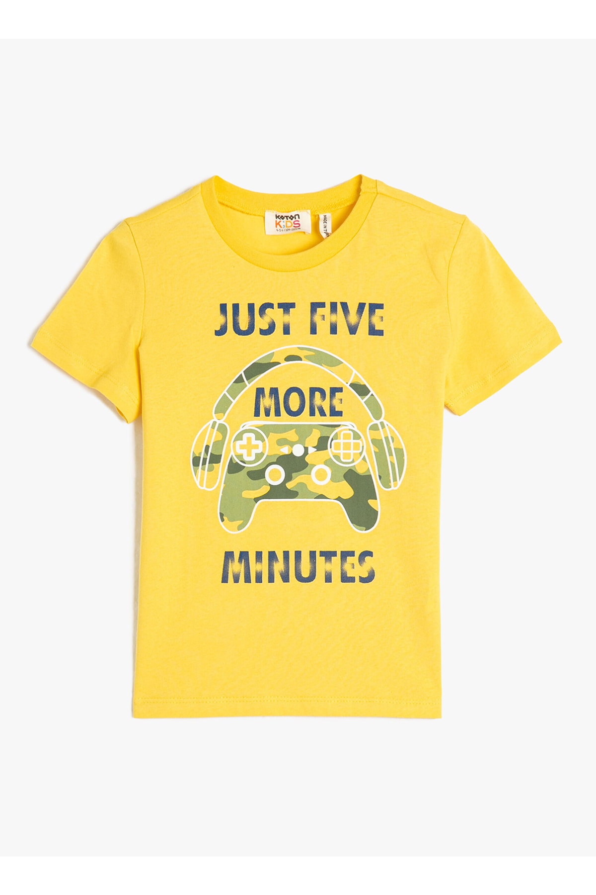 Levně Koton Printed Yellow Boys' T-Shirt 3skb10139tk