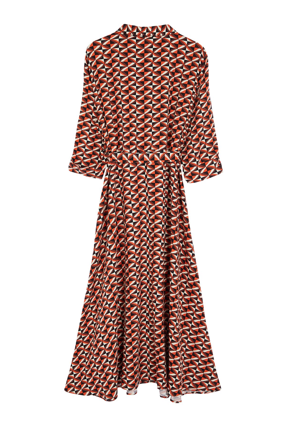 Trendyol Multicolored Geometric Patterned Woven Shirt Dress