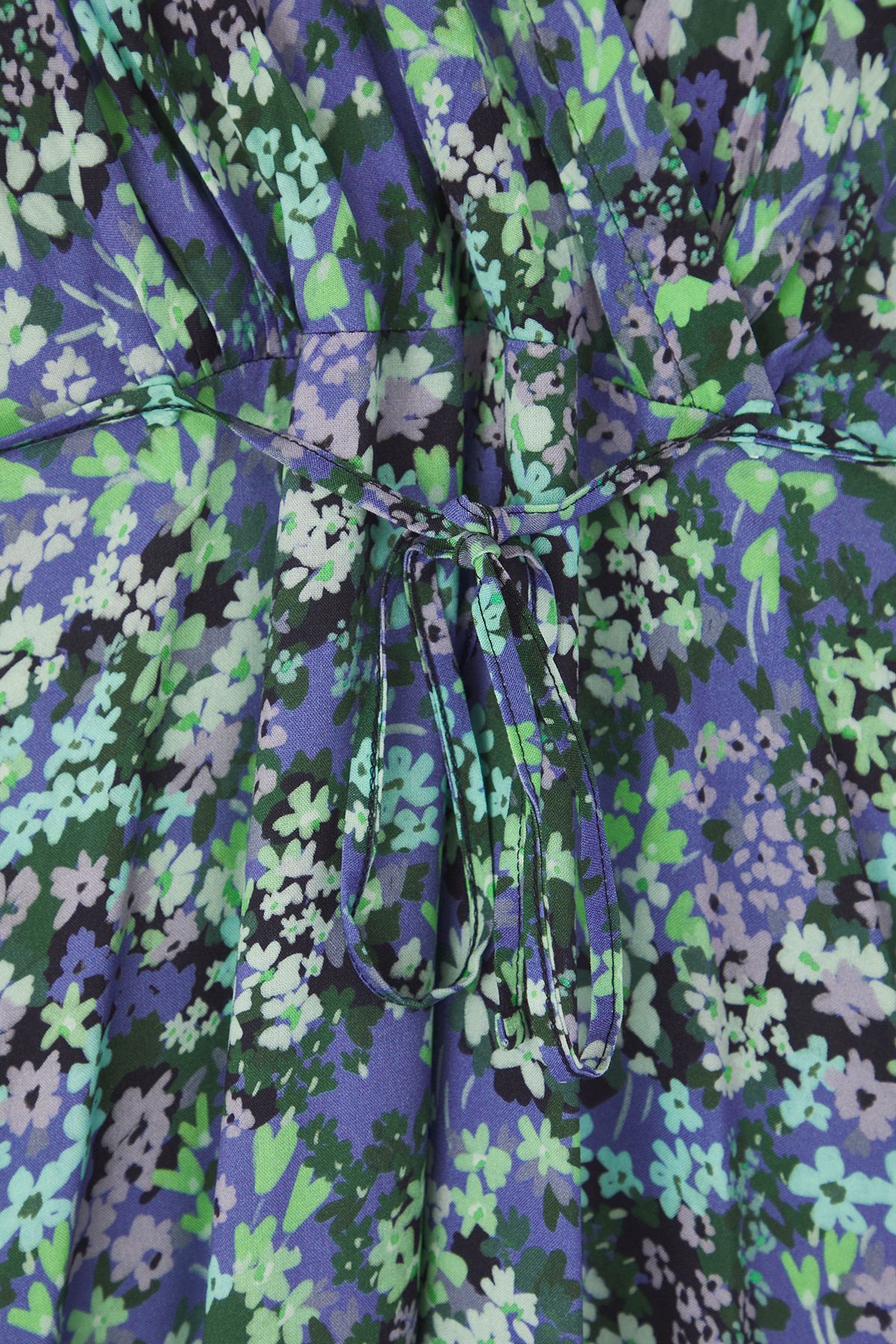 Trendyol Curve Blue A-Cut/Bell Floral Woven Dress