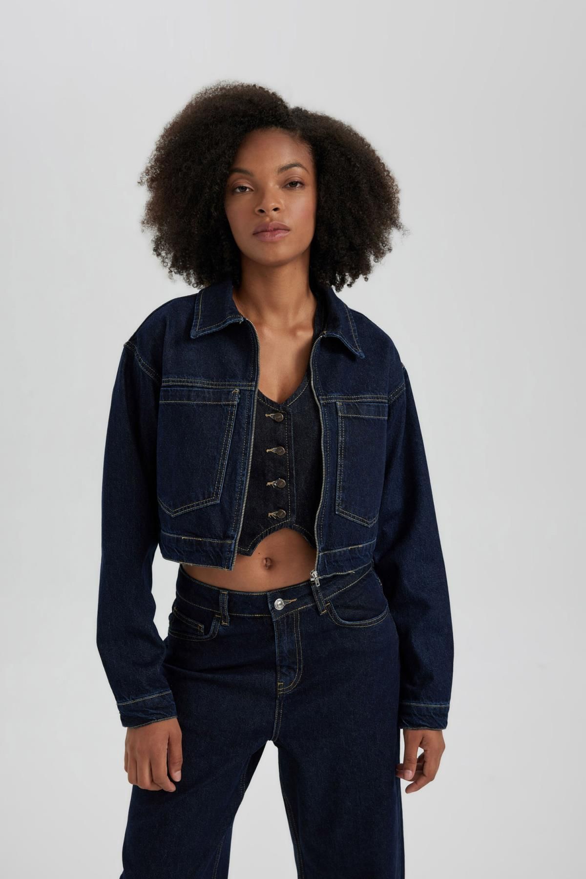 DEFACTO Cropped Jean Jacket