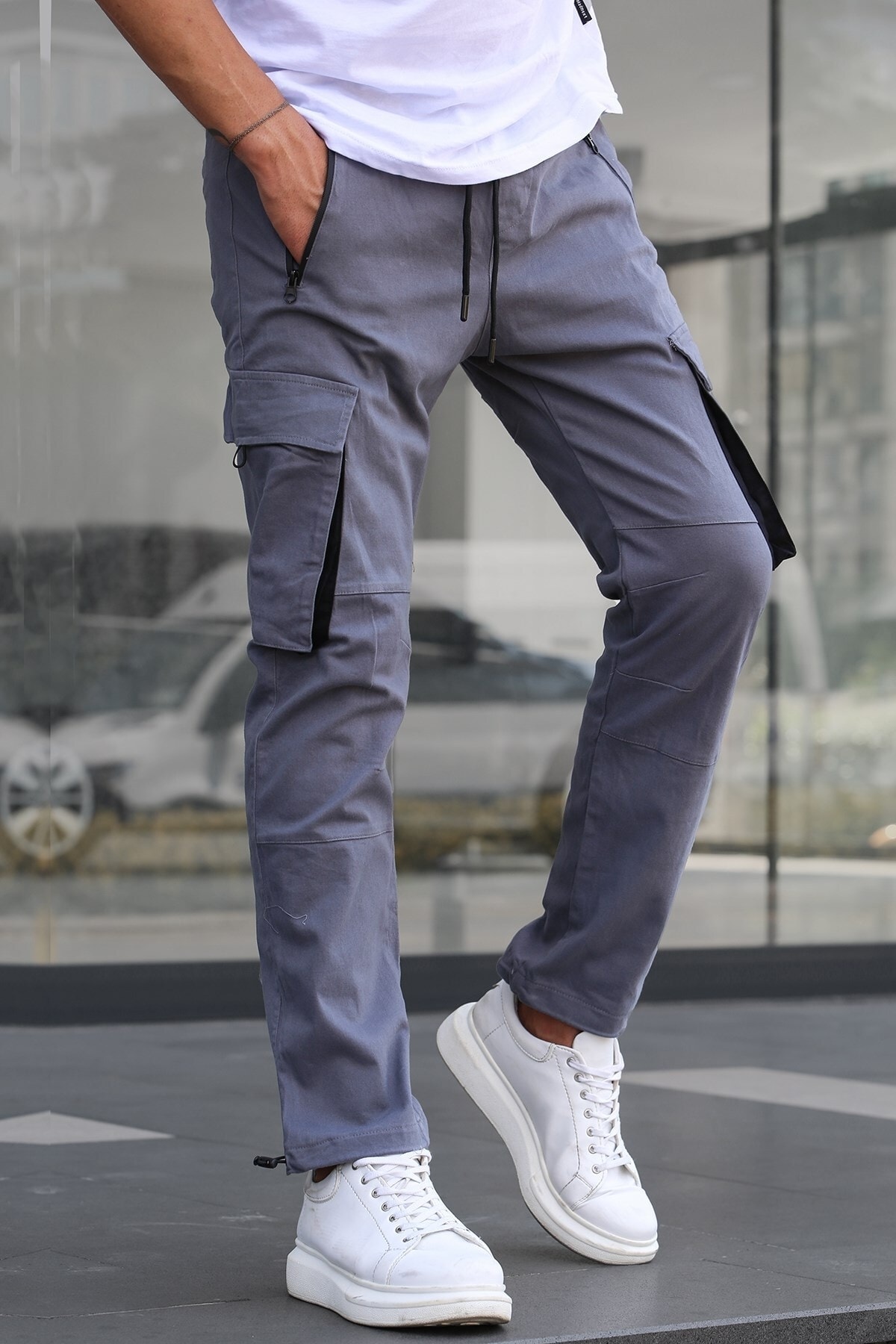 Madmext Smoked Cargo Pocket Jogger Trousers 5791